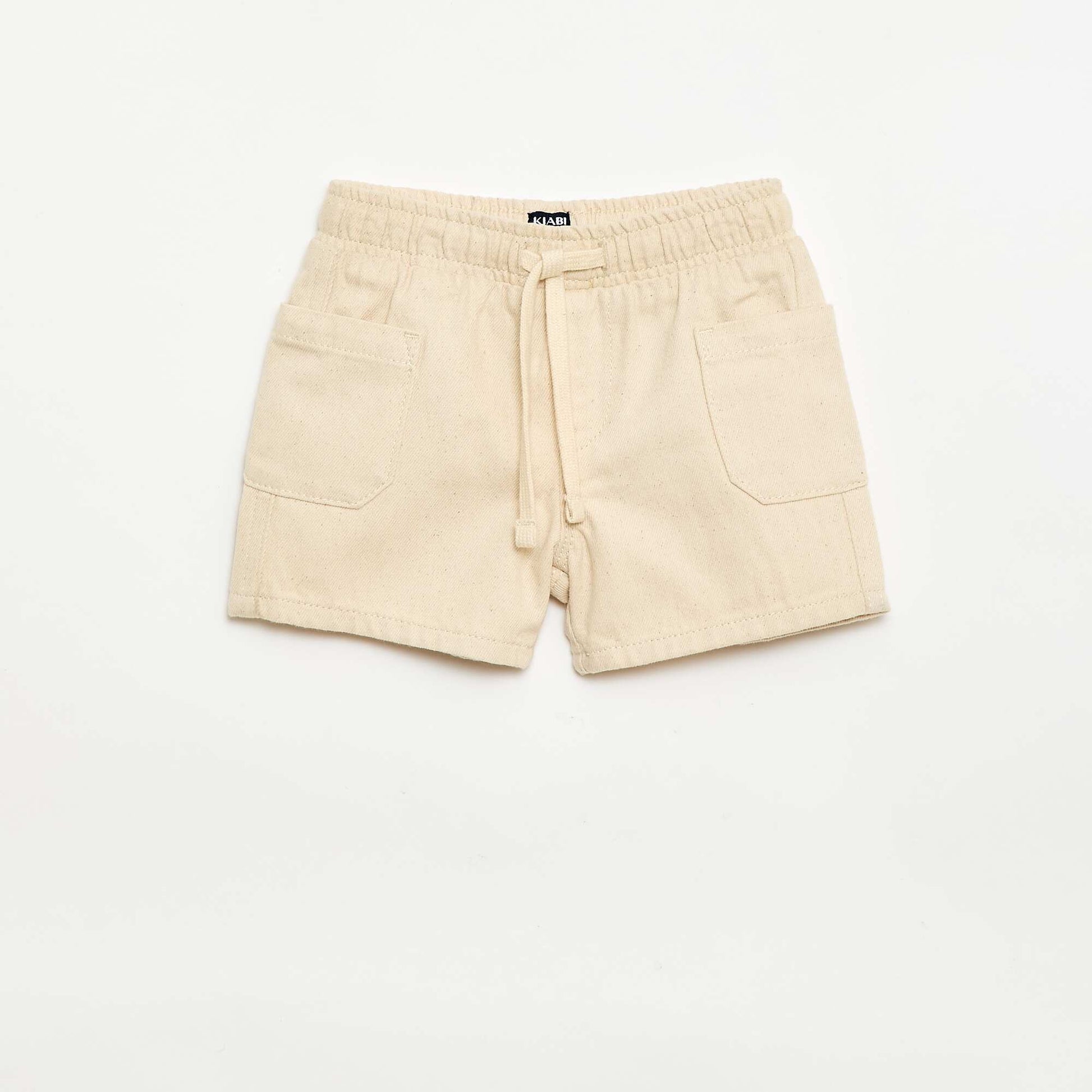 Twill shorts with patch pockets WHITE
