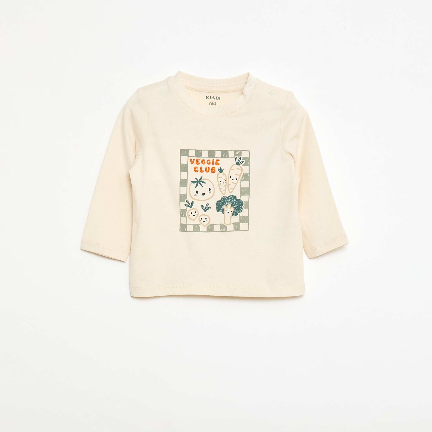 Long-sleeved T-shirt with print and embroidery WHITE