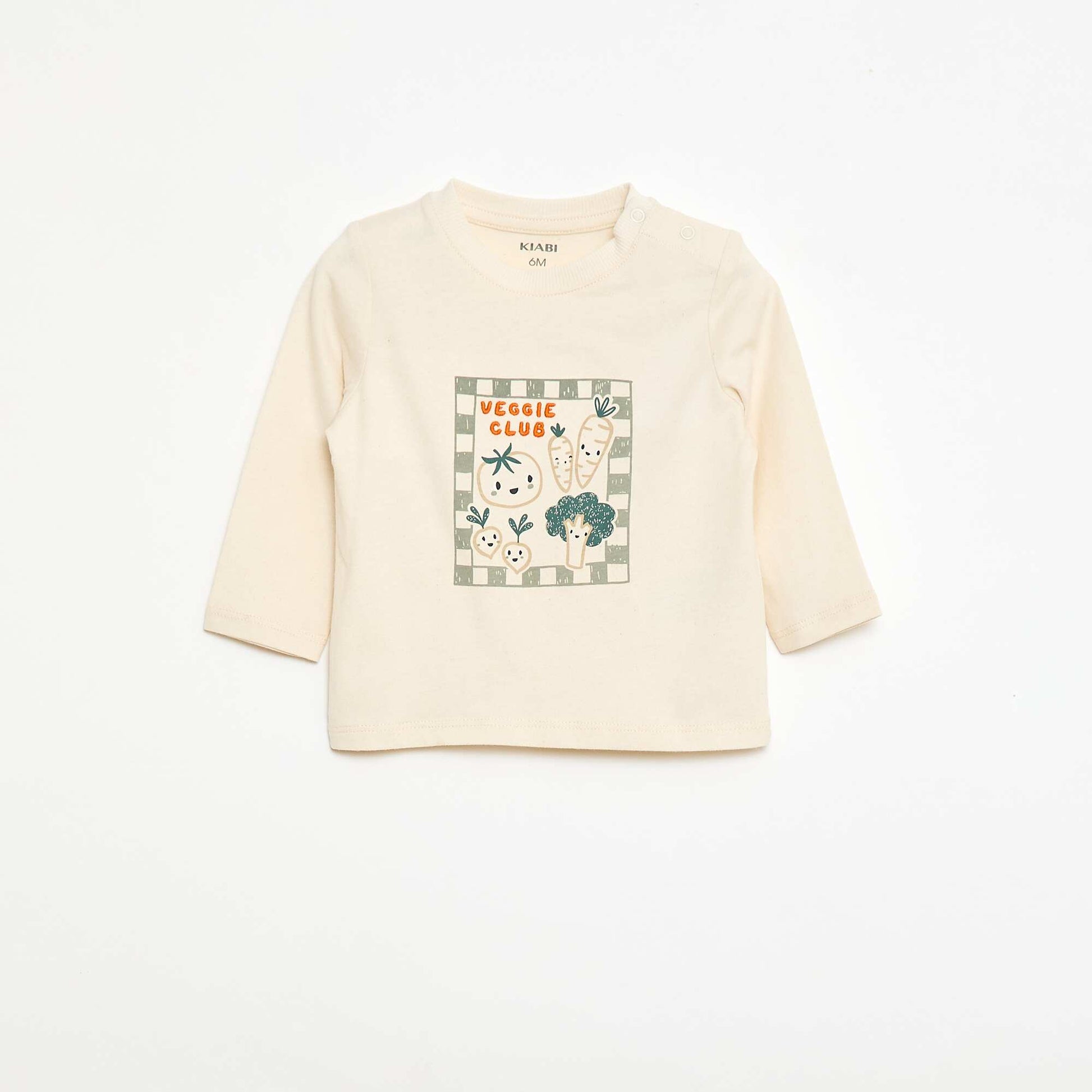 Long-sleeved T-shirt with print and embroidery WHITE