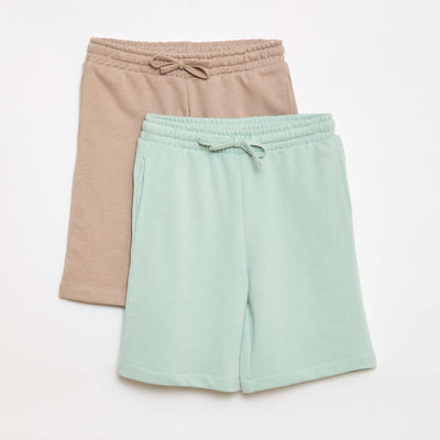 2-Pack of Plain Cotton Shorts GREEN