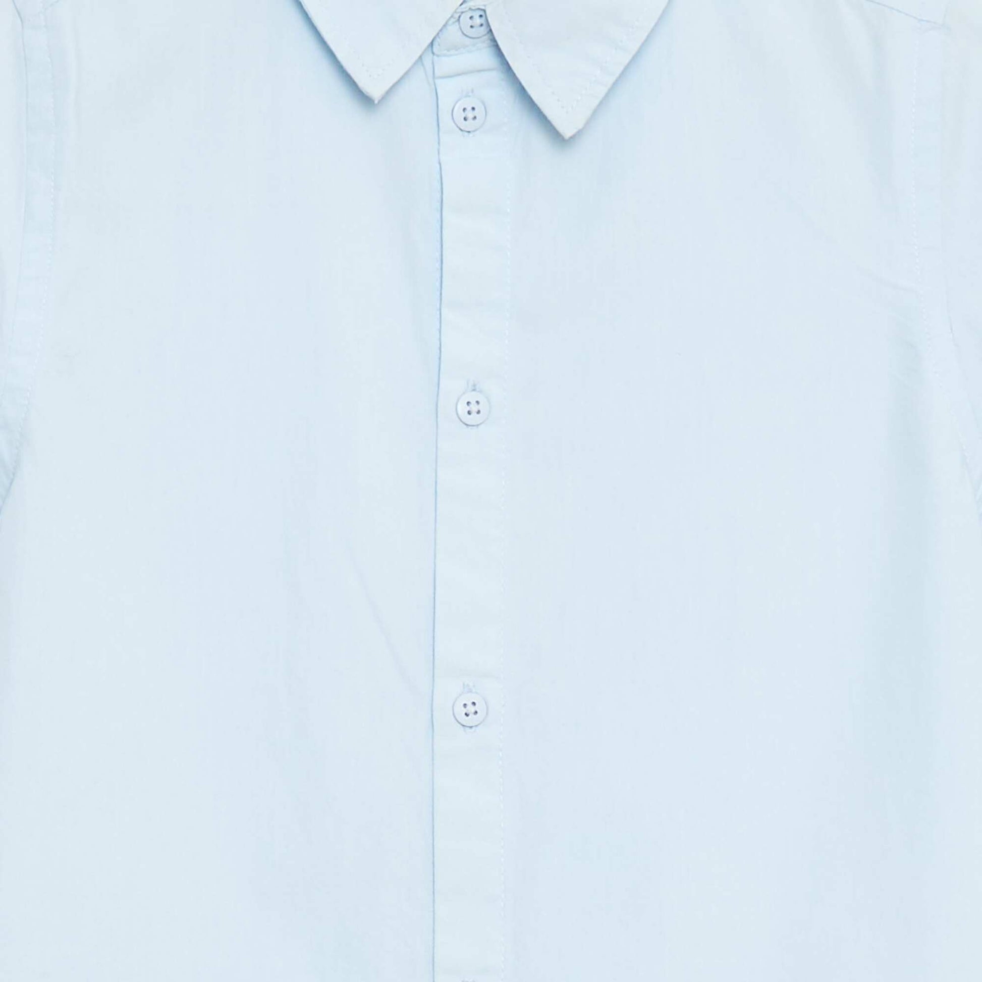 Plain Short-Sleeve Shirt BLUE