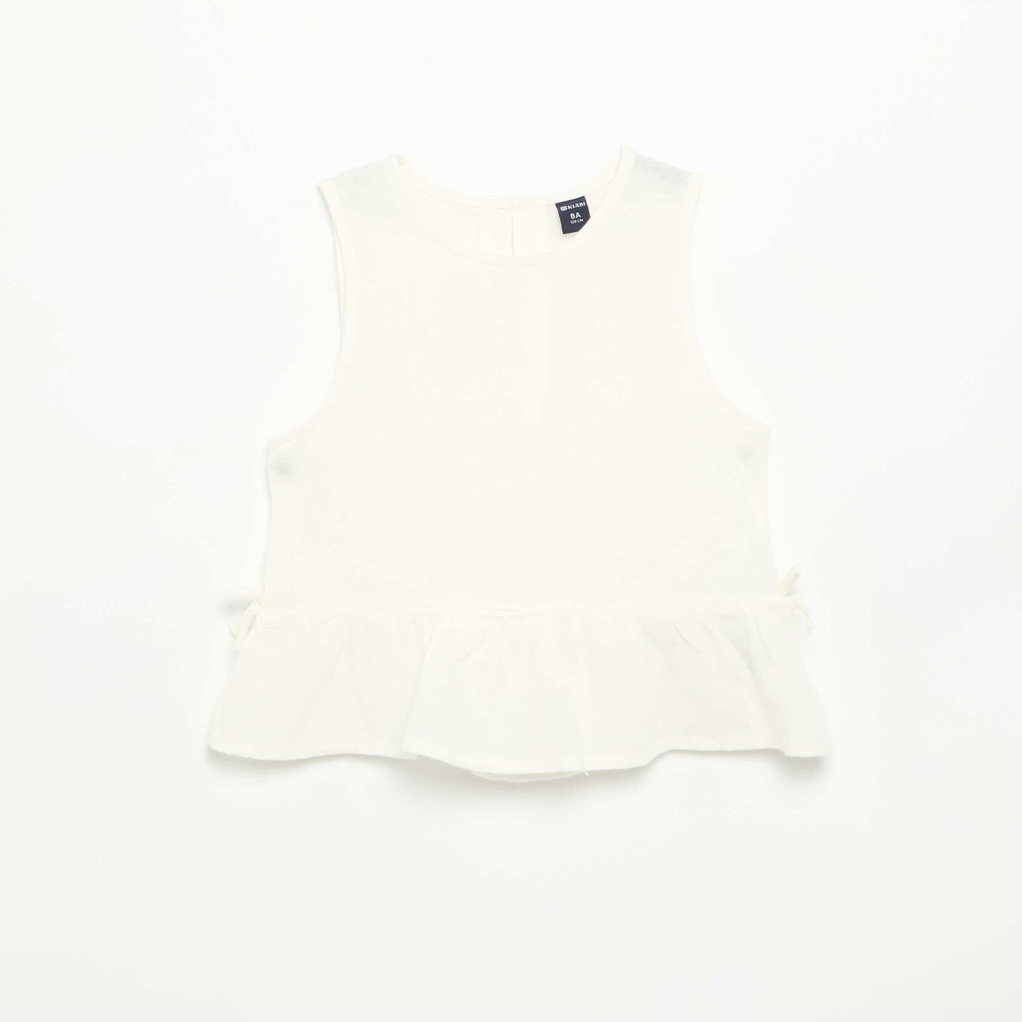 Peplum Blouse with Decorative Bows WHITE
