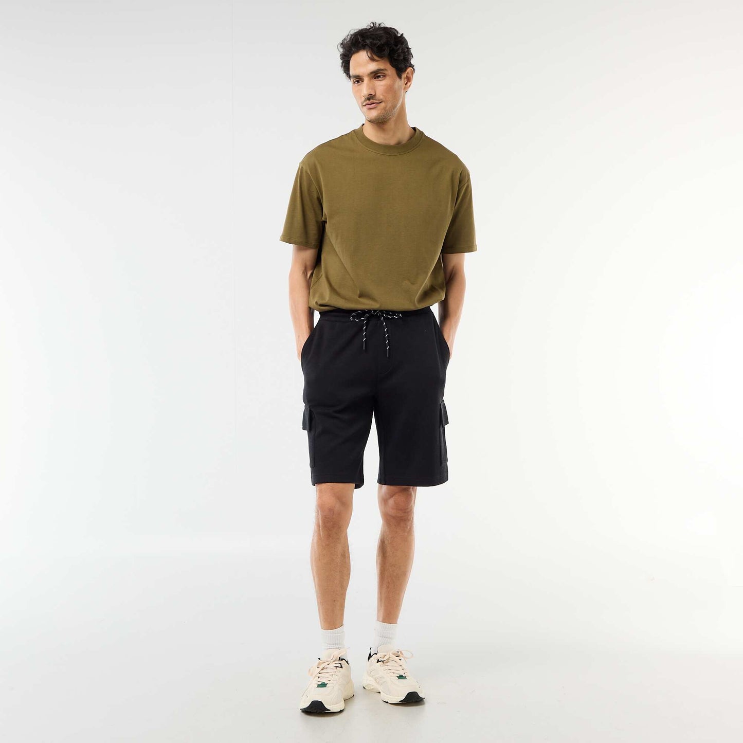 Multi-Pocket Cotton Piqué Bermuda Shorts BLACK