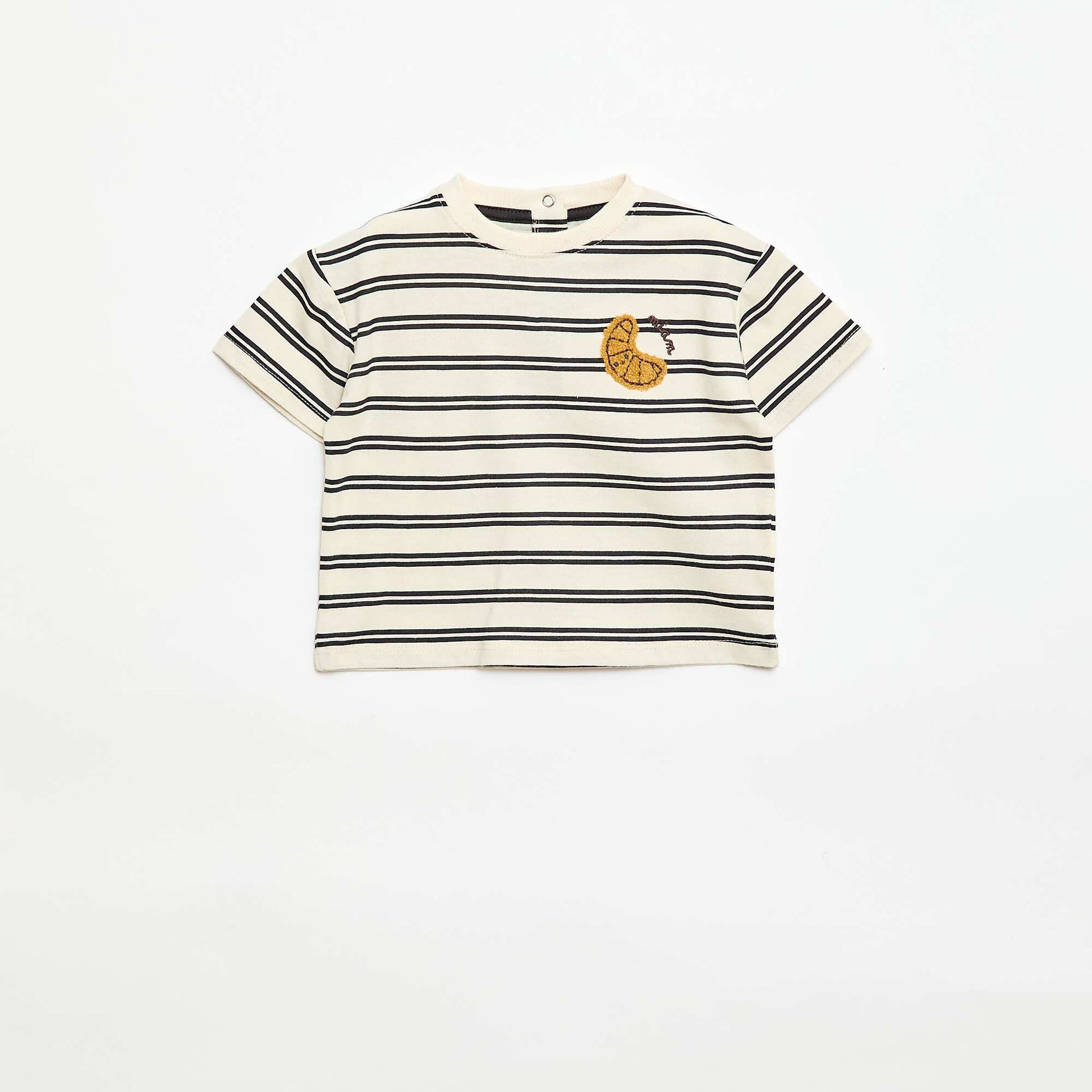 Short-Sleeve Jersey T-Shirt with Printed Chest Pocket YELLOW