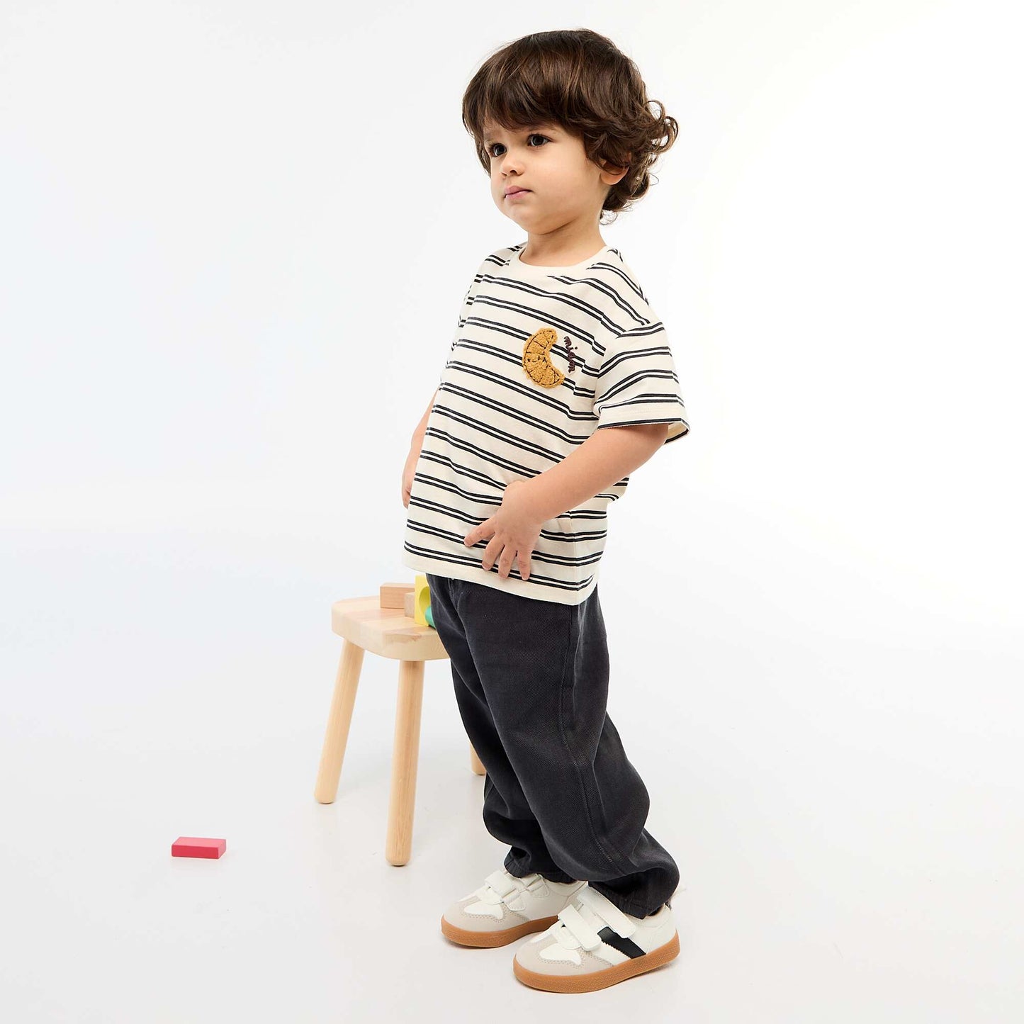 Short-Sleeve Jersey T-Shirt with Printed Chest Pocket YELLOW
