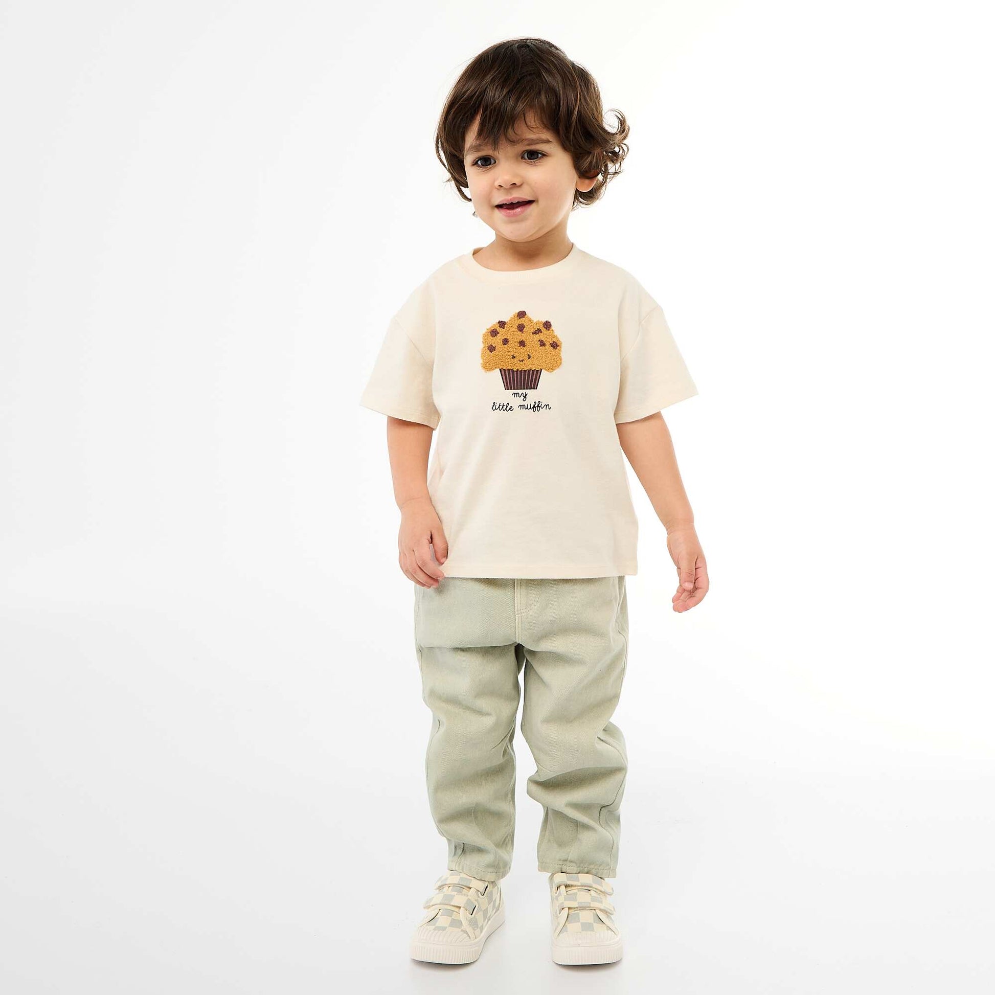 Short-Sleeve Jersey T-Shirt with Printed Chest Pocket WHITE
