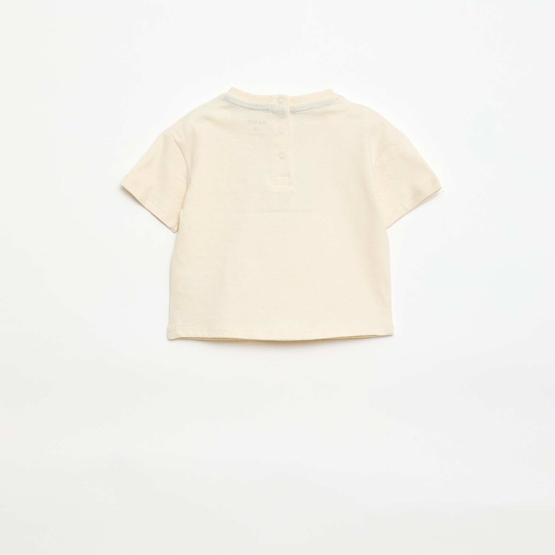Short-Sleeve Jersey T-Shirt with Printed Chest Pocket WHITE