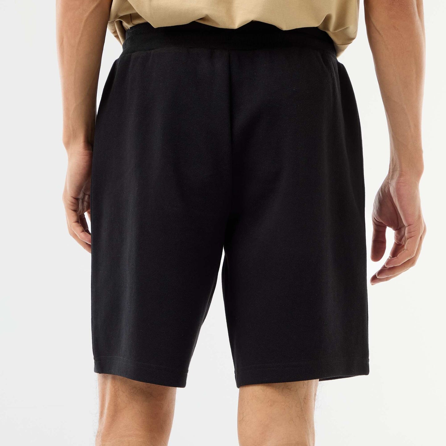 Sporty Piqué Knit Bermuda Shorts BLACK