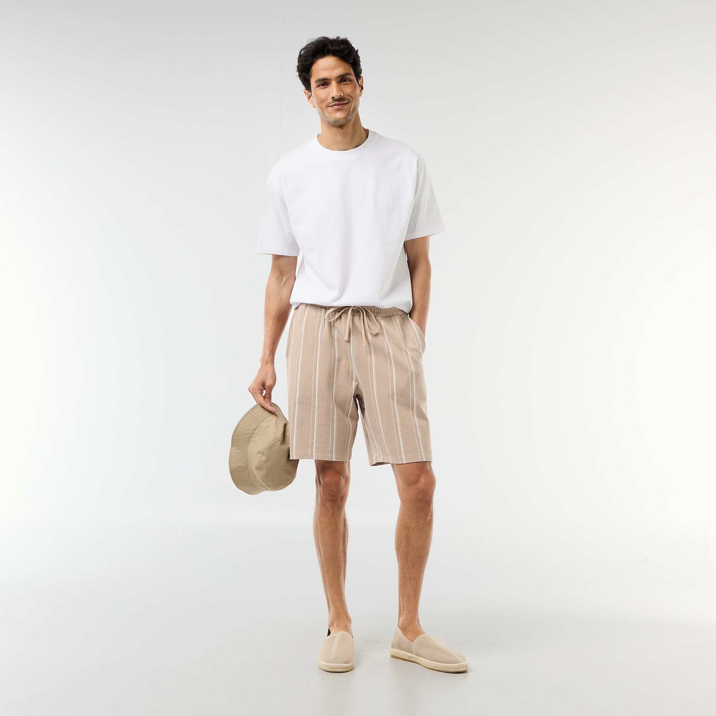 French Terry Bermuda Shorts BEIGE