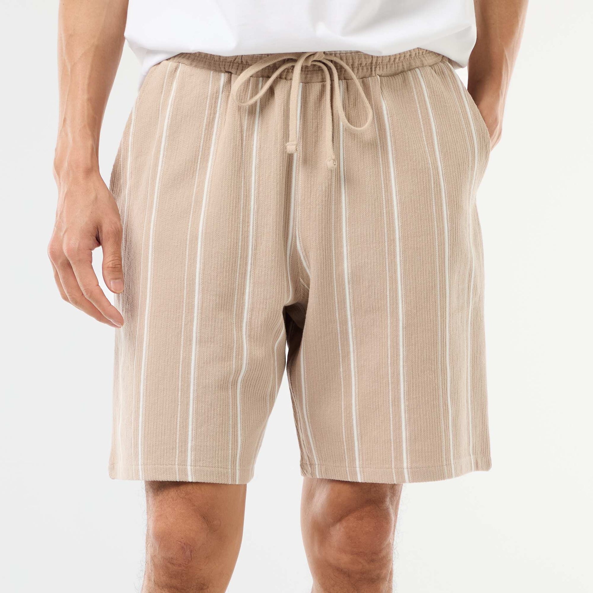 French Terry Bermuda Shorts BEIGE