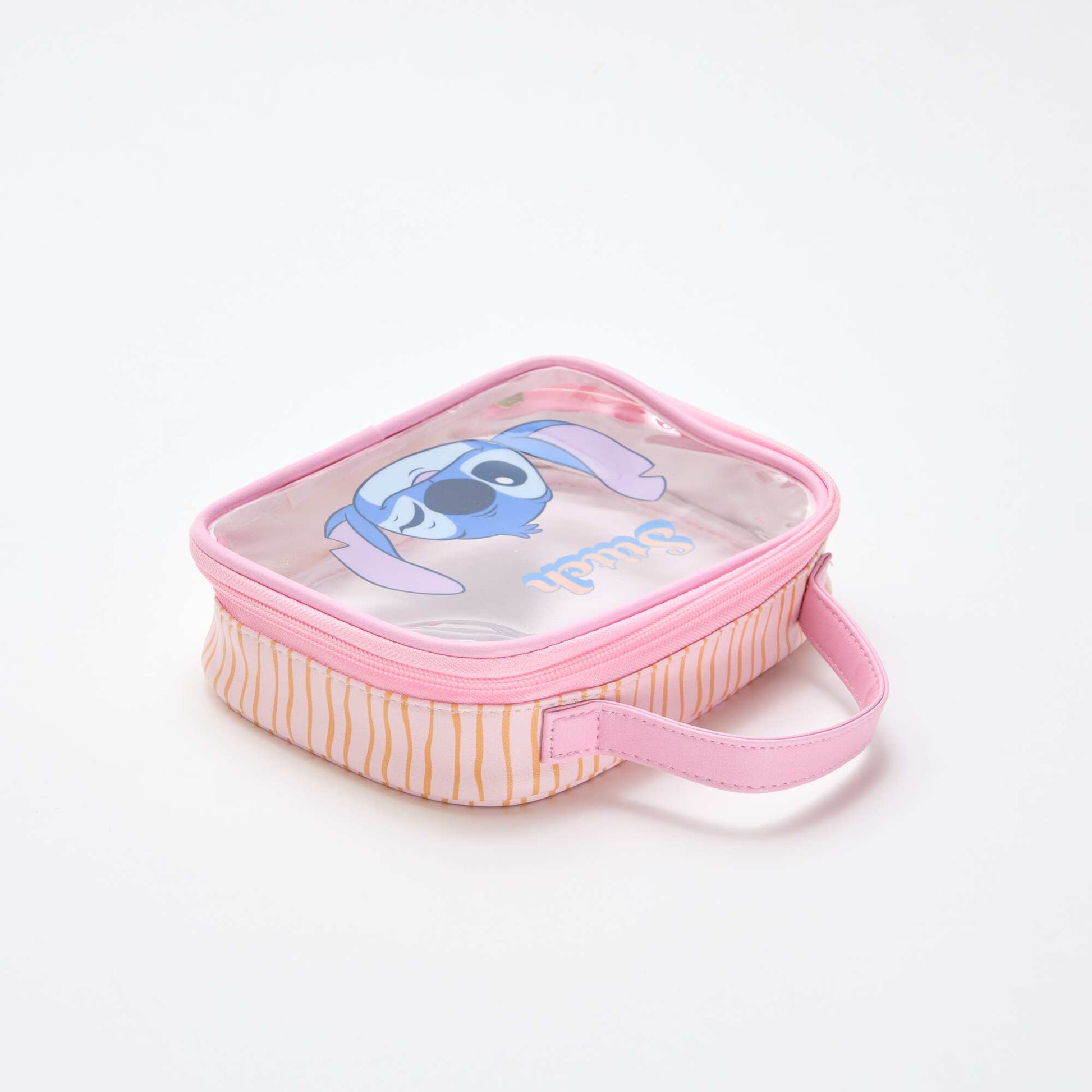 Disney 'Stitch' Transparent Storage Box PINK