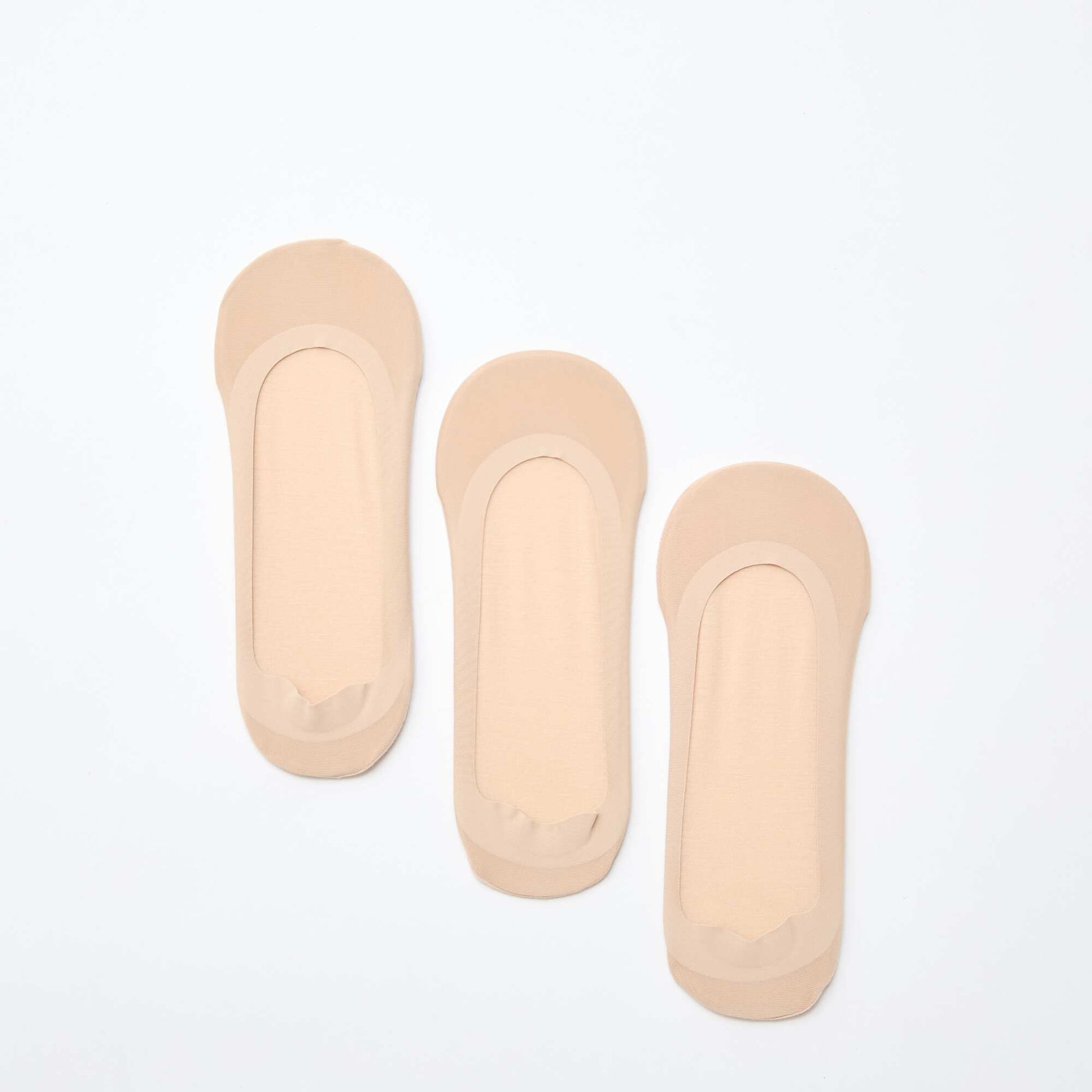 3-Pack of Invisible Liner Socks BEIGE