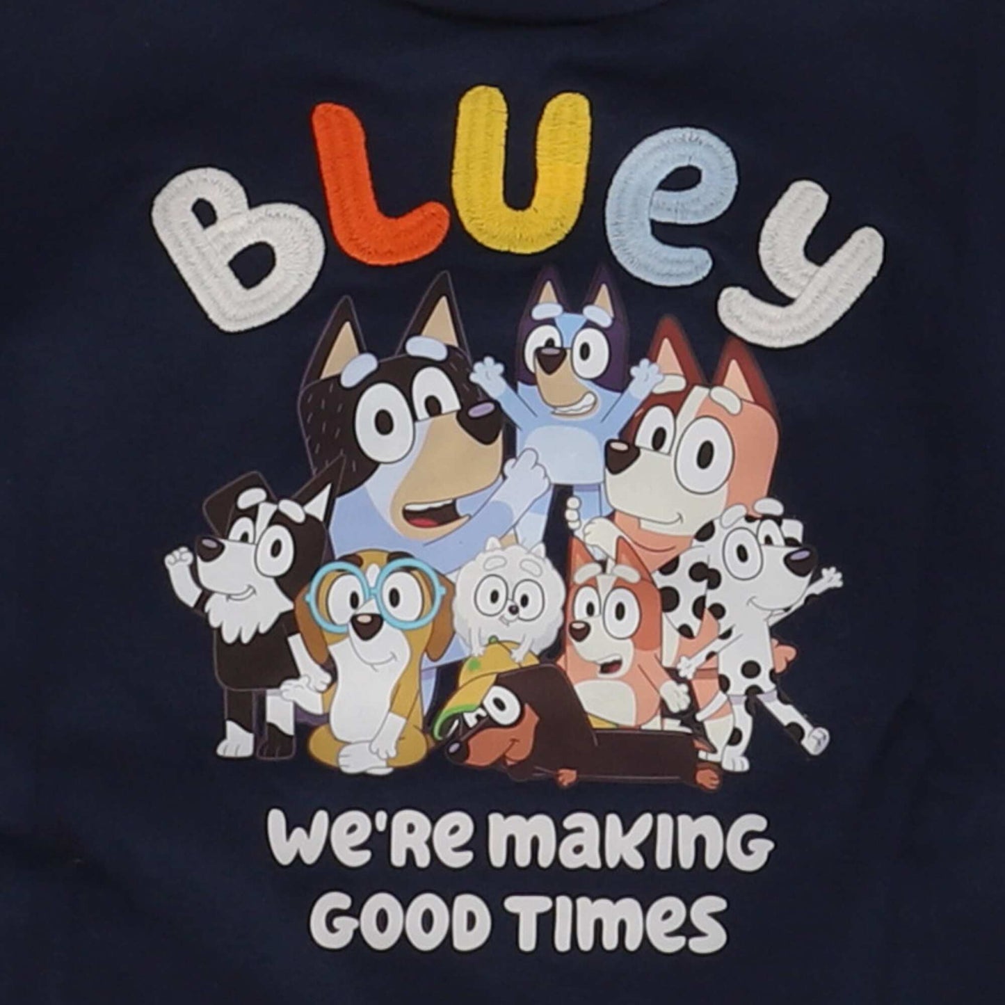 Embroidered 'Bluey' fleece and cotton jacket BLUE
