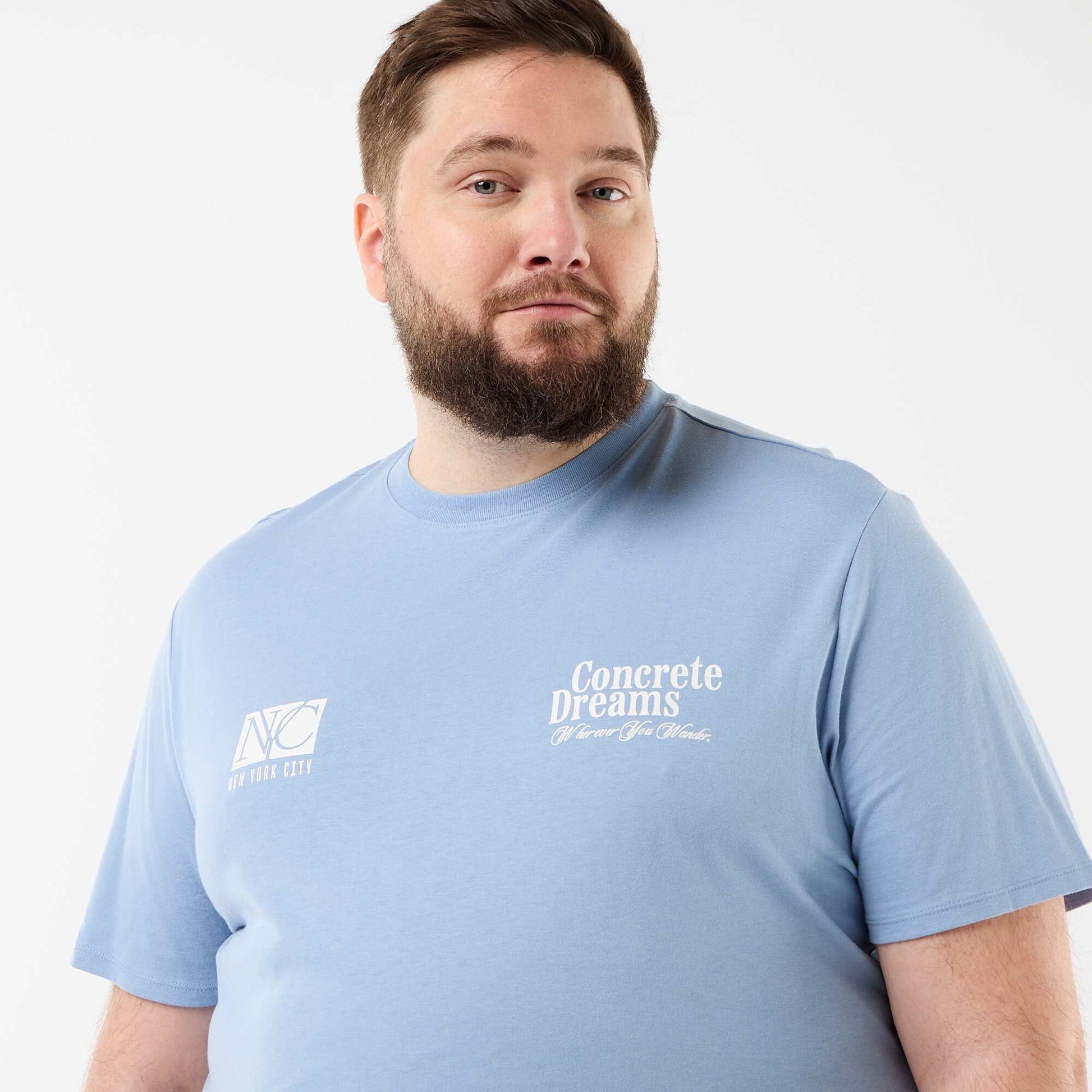 Printed short-sleeved T-shirt BLUE