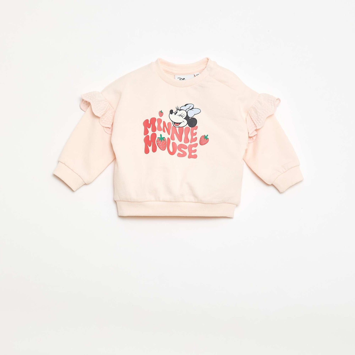 Long-sleeved 'Minnie' 'Disney' Sweatshirt with Embroidered Ruffles PINK