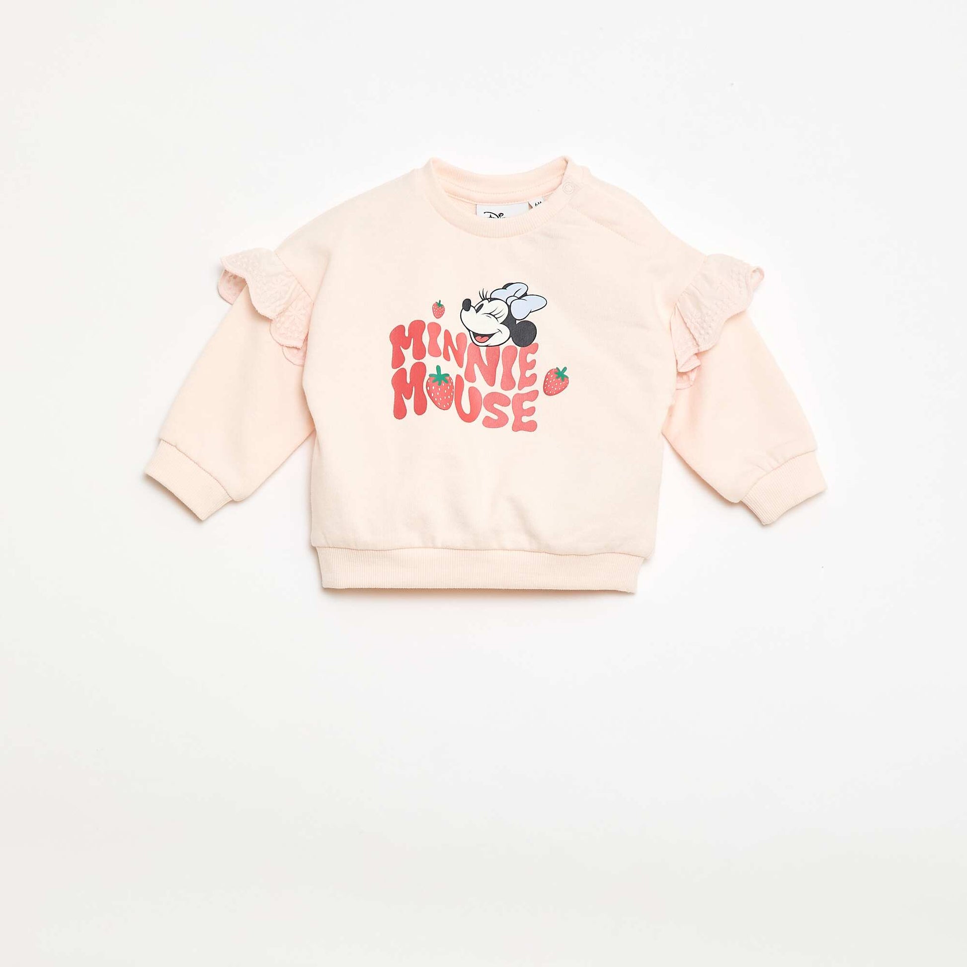Long-sleeved 'Minnie' 'Disney' Sweatshirt with Embroidered Ruffles PINK