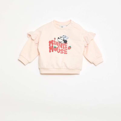 Long-sleeved 'Minnie' 'Disney' Sweatshirt with Embroidered Ruffles PINK