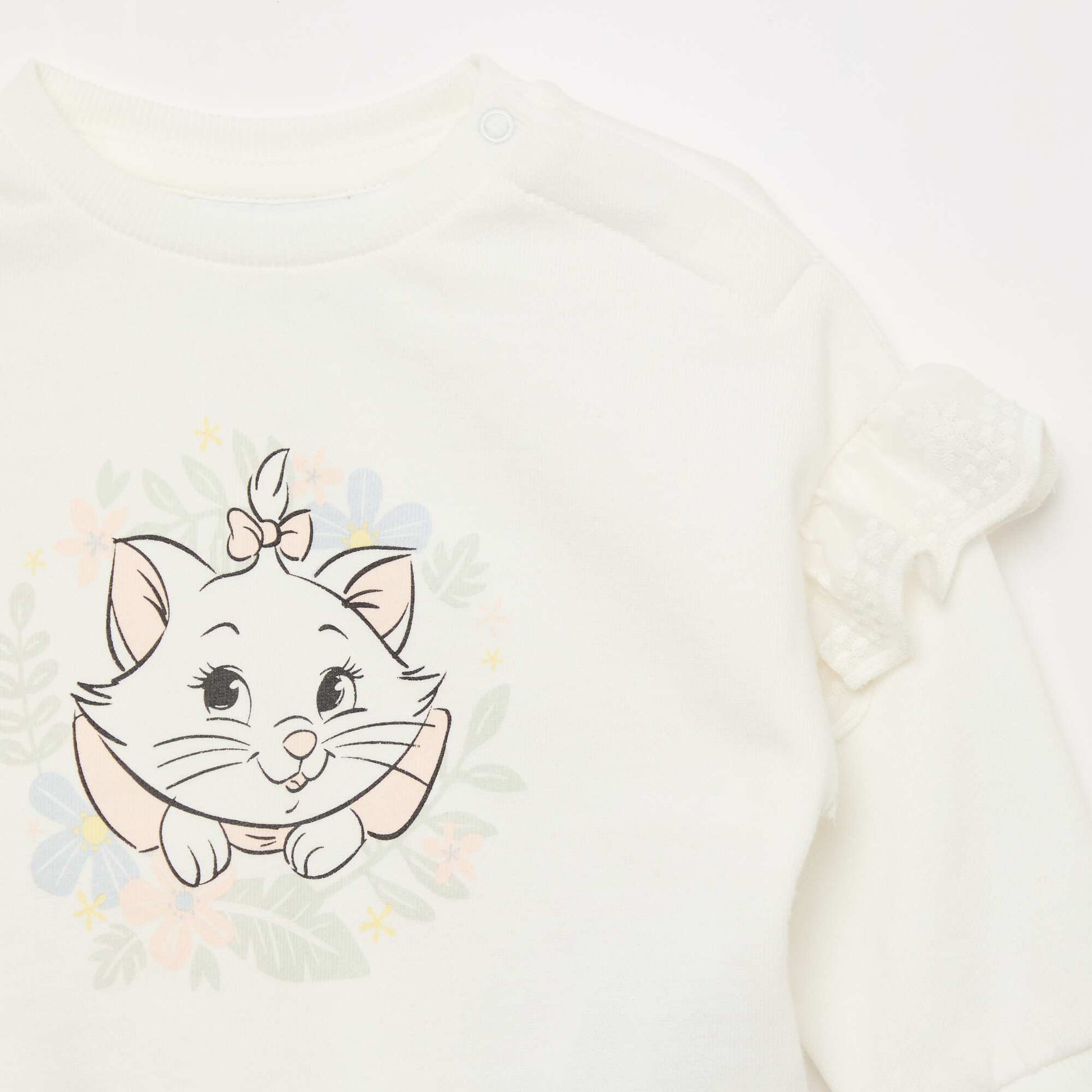Long-sleeved 'Minnie' 'Disney' Sweatshirt with Embroidered Ruffles WHITE