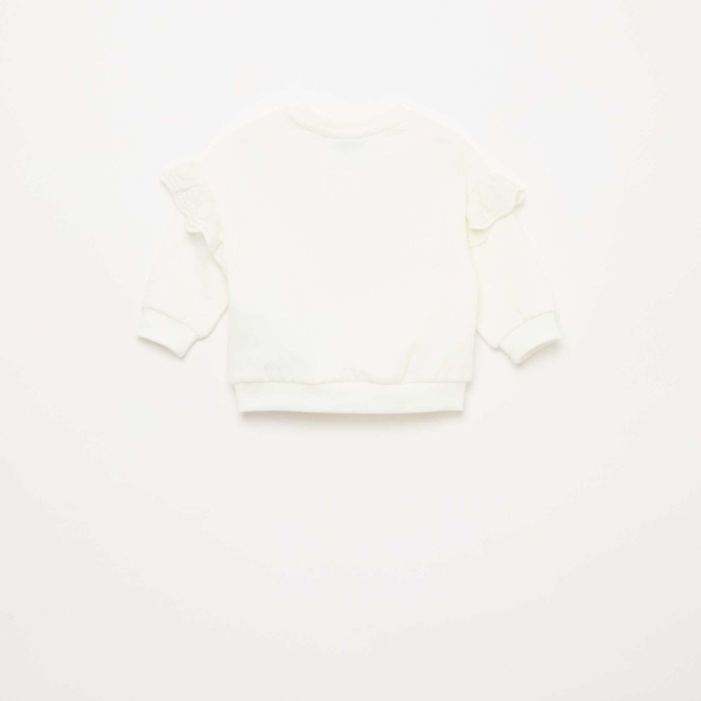 Long-sleeved 'Minnie' 'Disney' Sweatshirt with Embroidered Ruffles WHITE