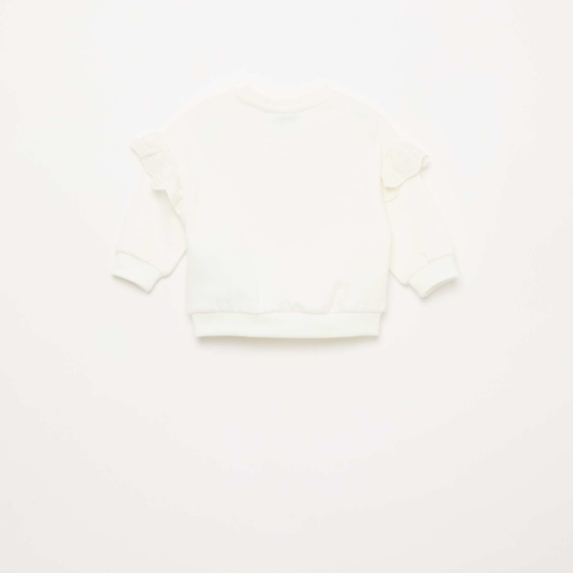 Long-sleeved 'Minnie' 'Disney' Sweatshirt with Embroidered Ruffles WHITE