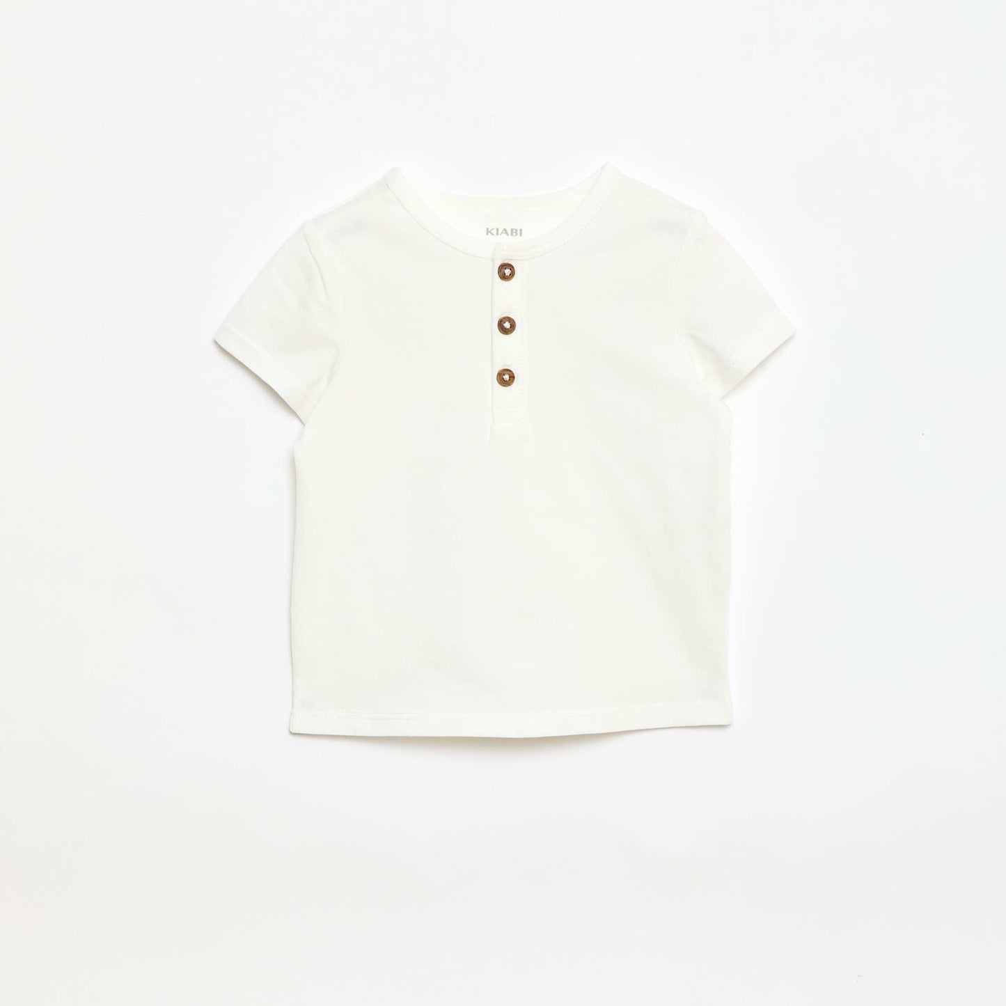 Buttoned Henley T-shirt WHITE