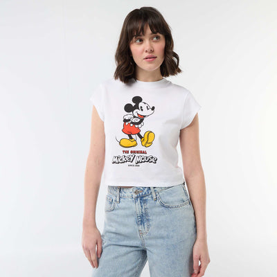 Mickey Mouse Cropped T-shirt WHITE