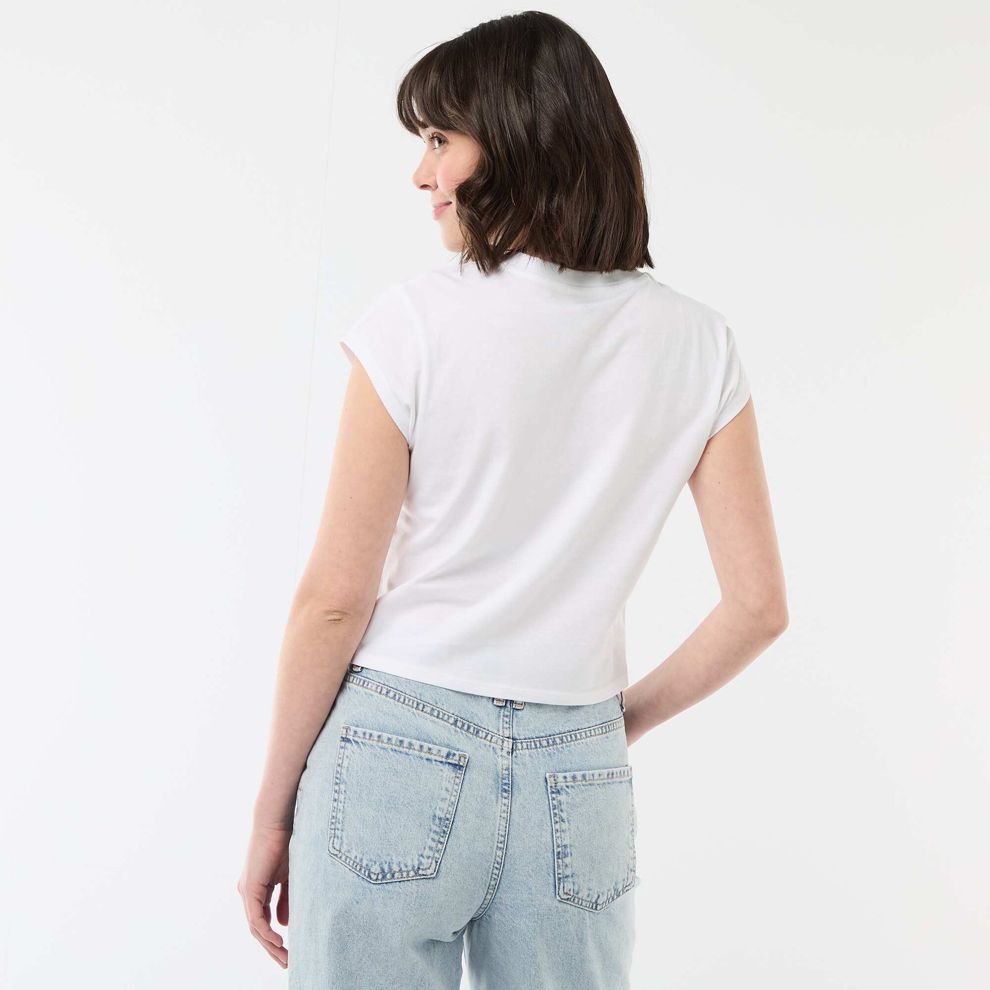 Mickey Mouse Cropped T-shirt WHITE