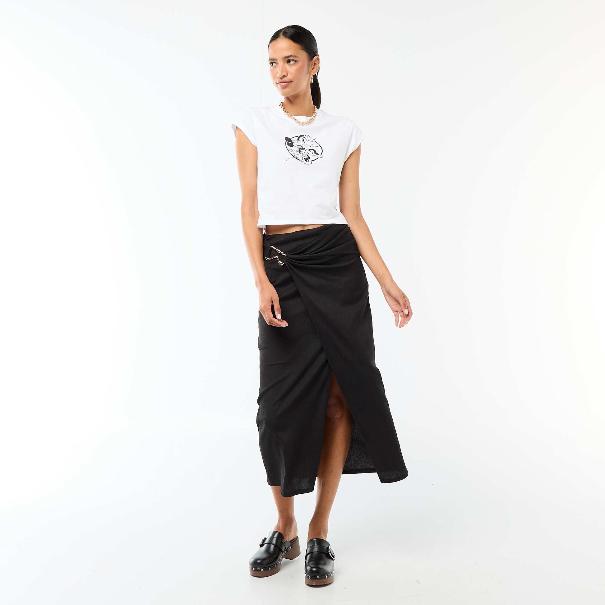 Minnie Mouse Cropped T-shirt - Disney WHITE