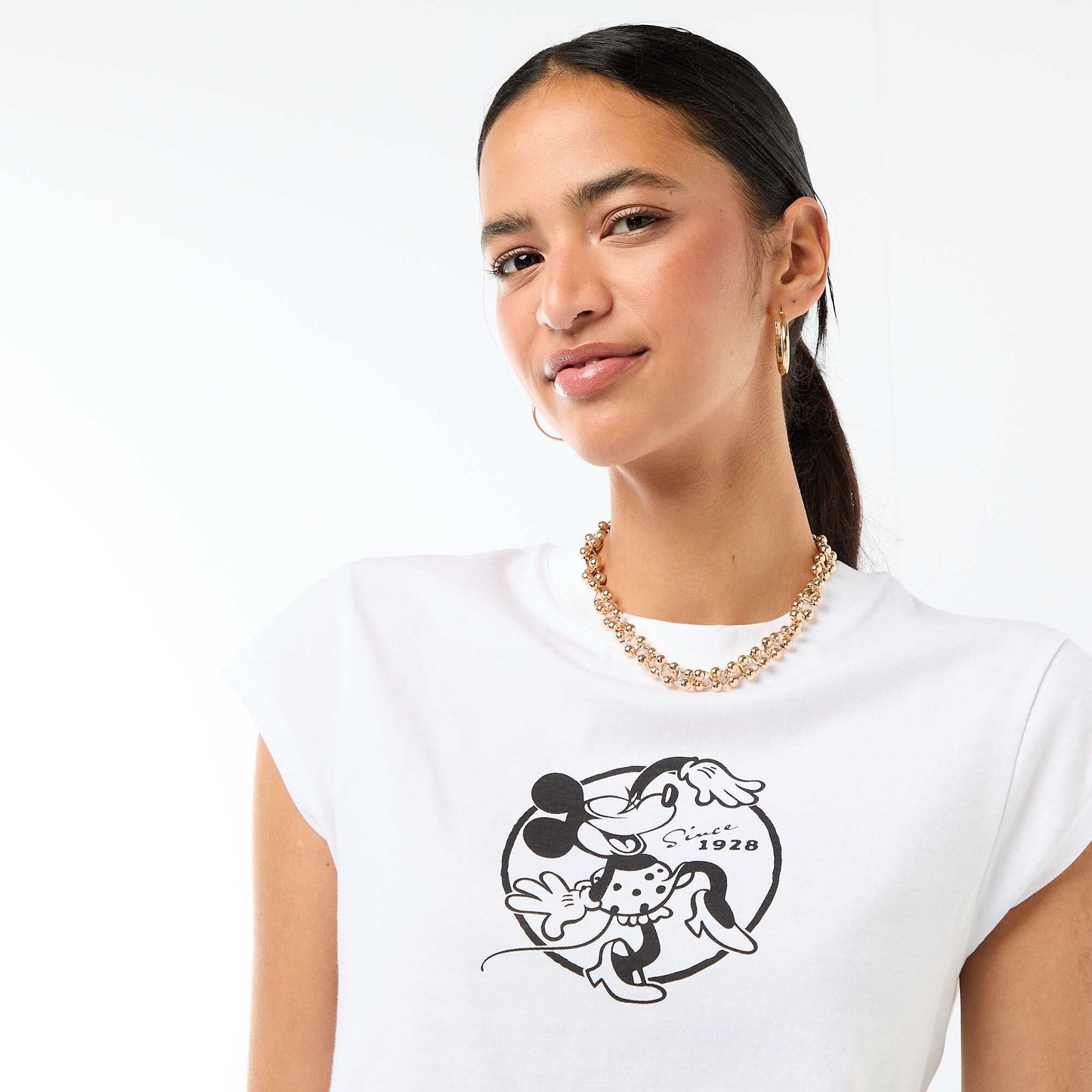 Minnie Mouse Cropped T-shirt - Disney WHITE