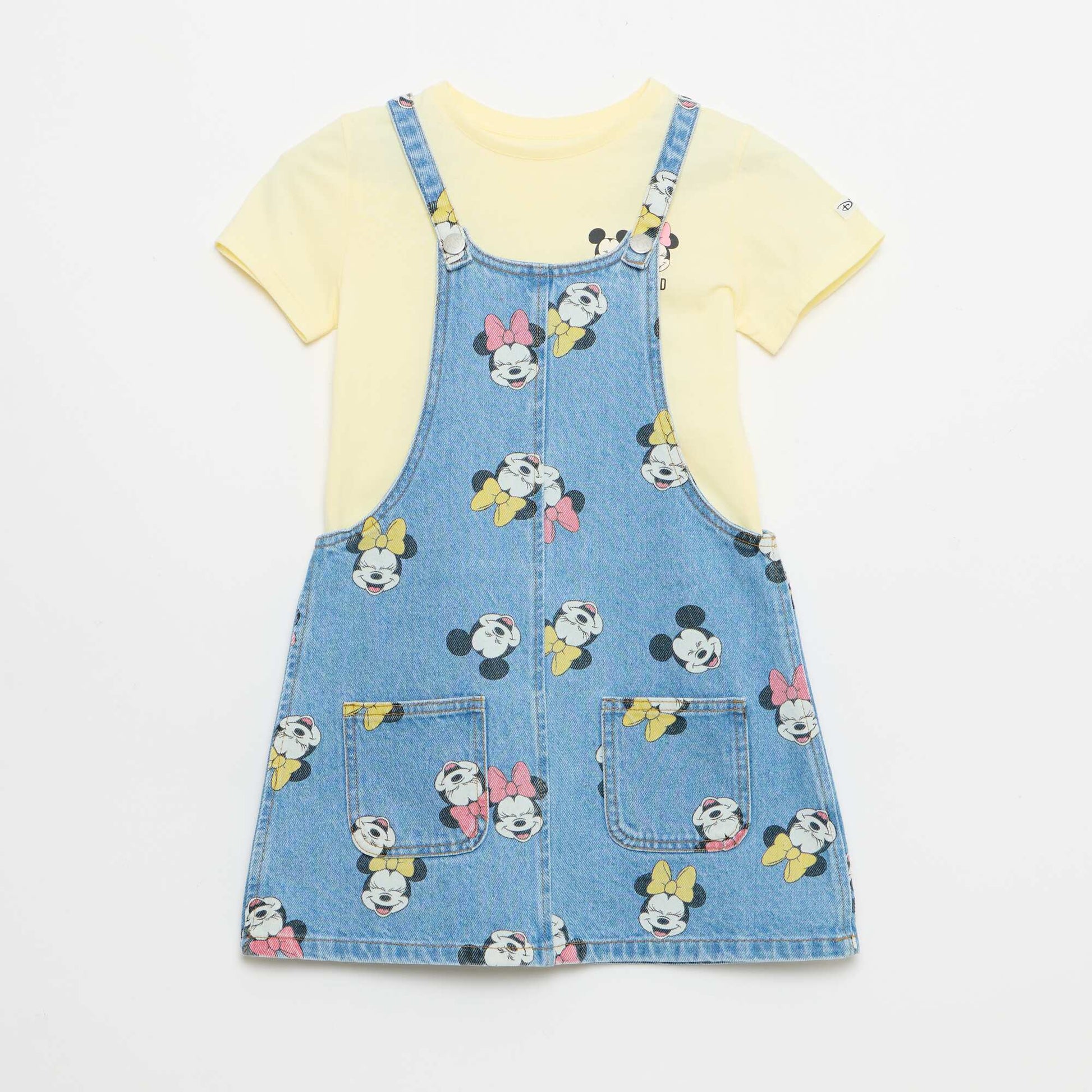 Denim overalls with ruffles YELLOW