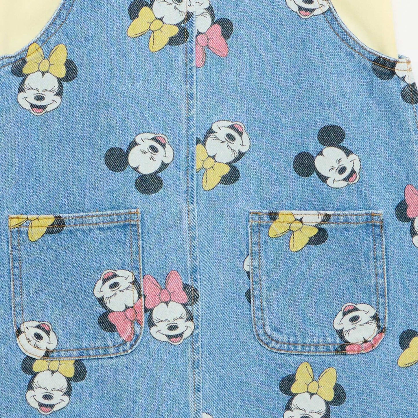 Denim overalls with ruffles YELLOW