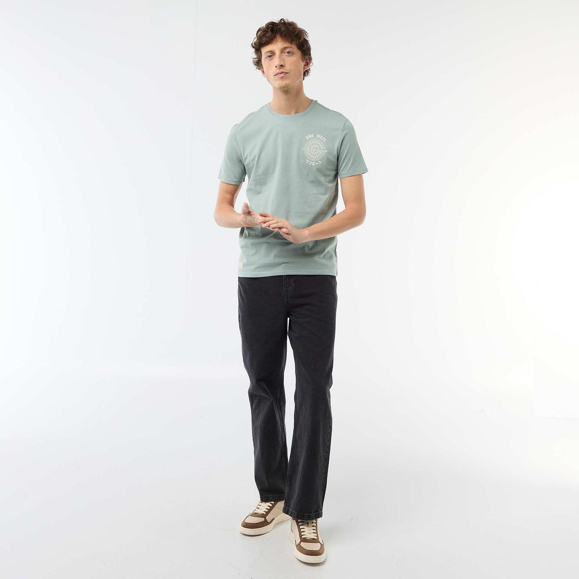 One Piece' print T-shirt BLUE
