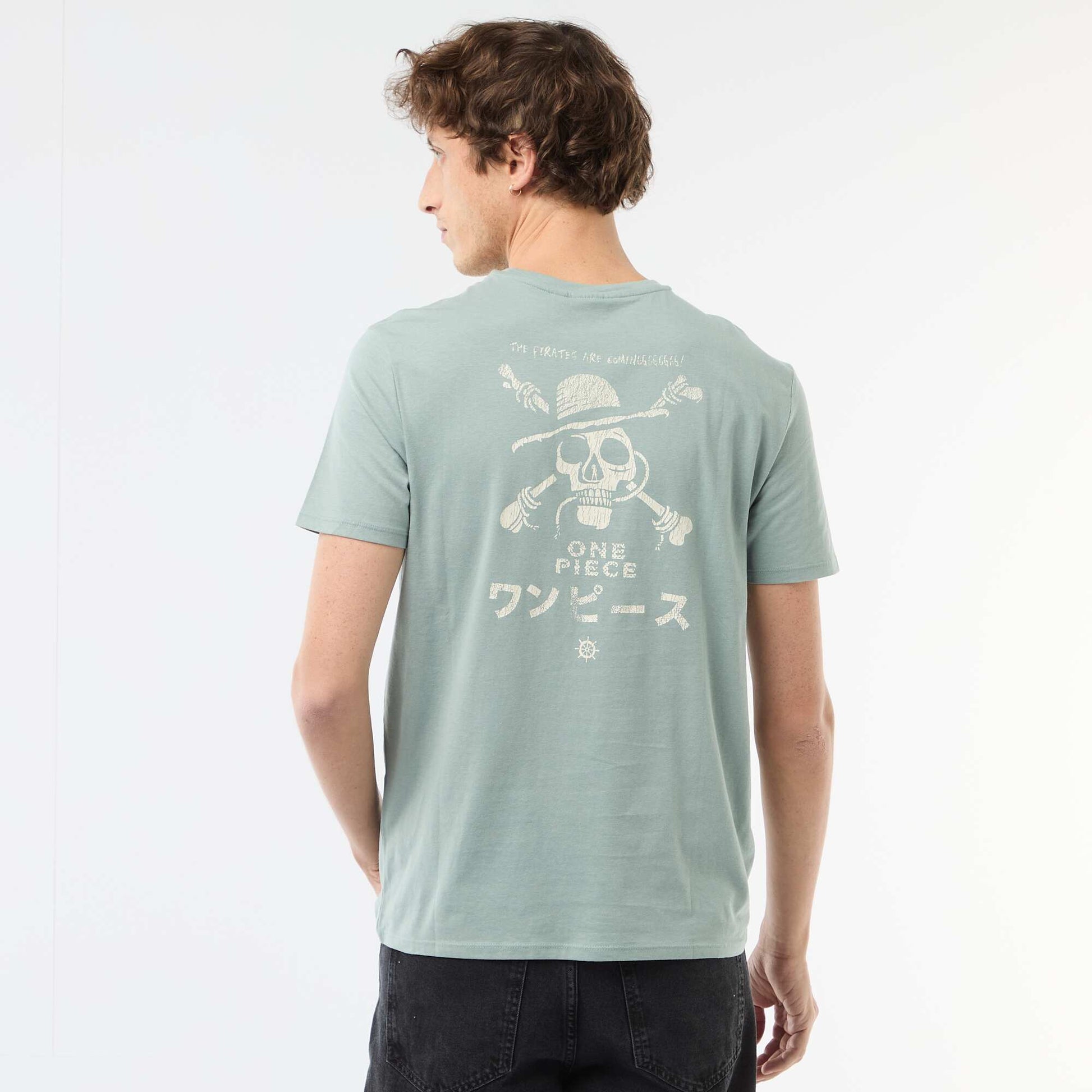 One Piece' print T-shirt BLUE
