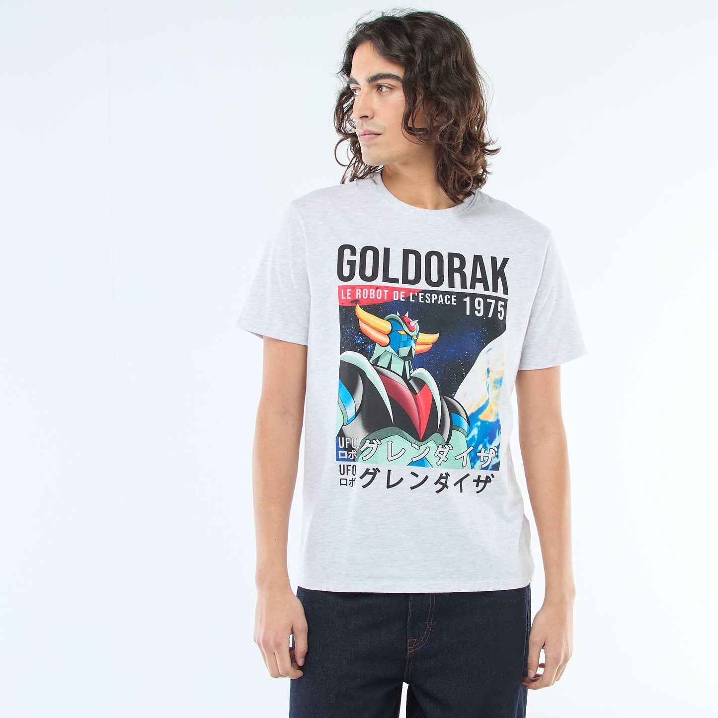 Goldorak Print T-shirt GREY