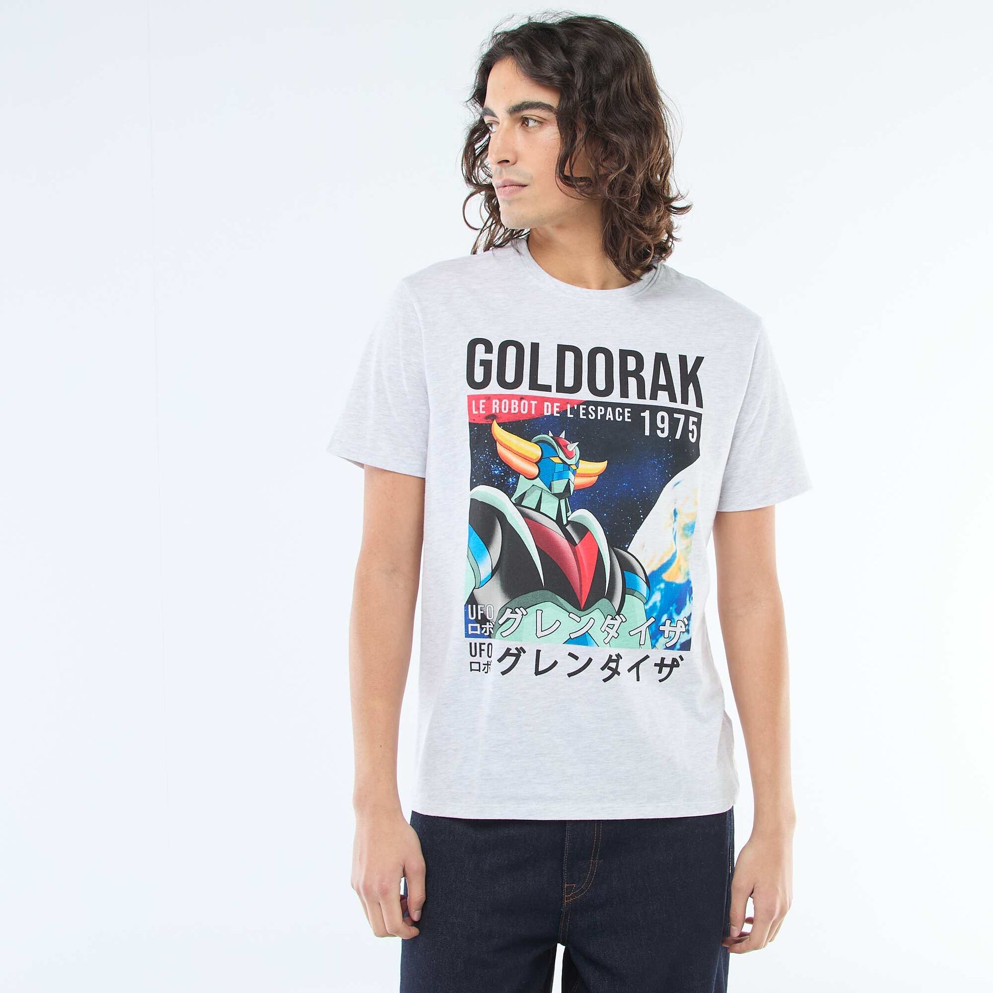 Goldorak Print T-shirt GREY