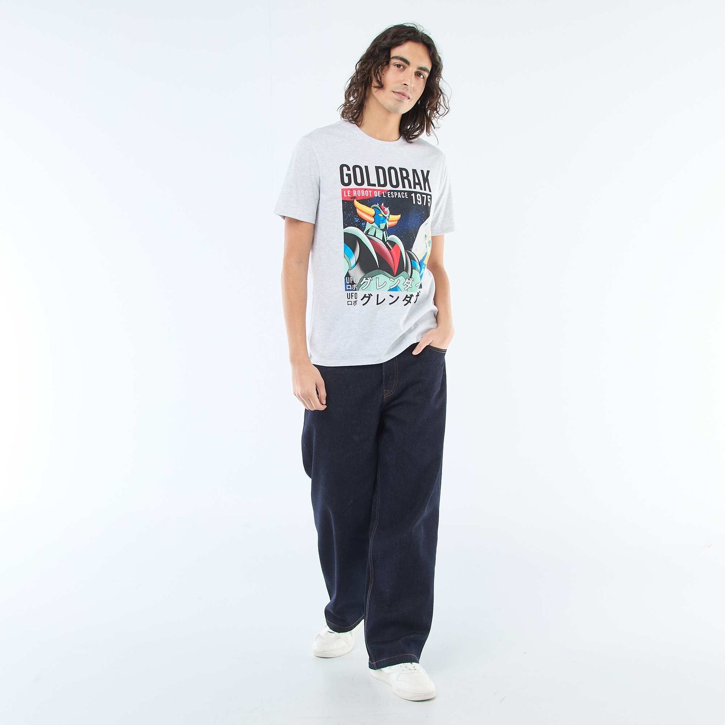 Goldorak Print T-shirt GREY