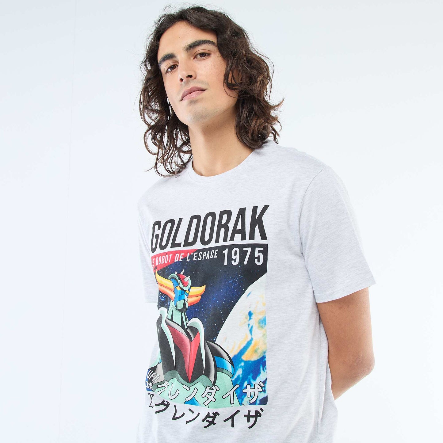 Goldorak Print T-shirt GREY