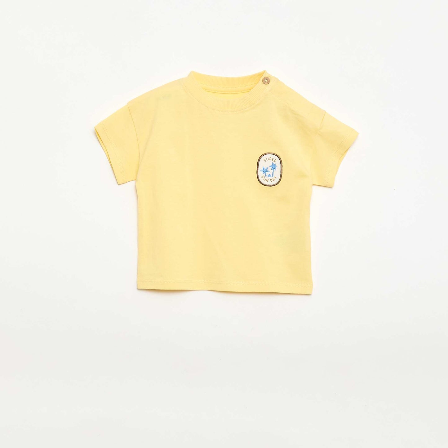 T-shirt with embroidery on chest YELLOW