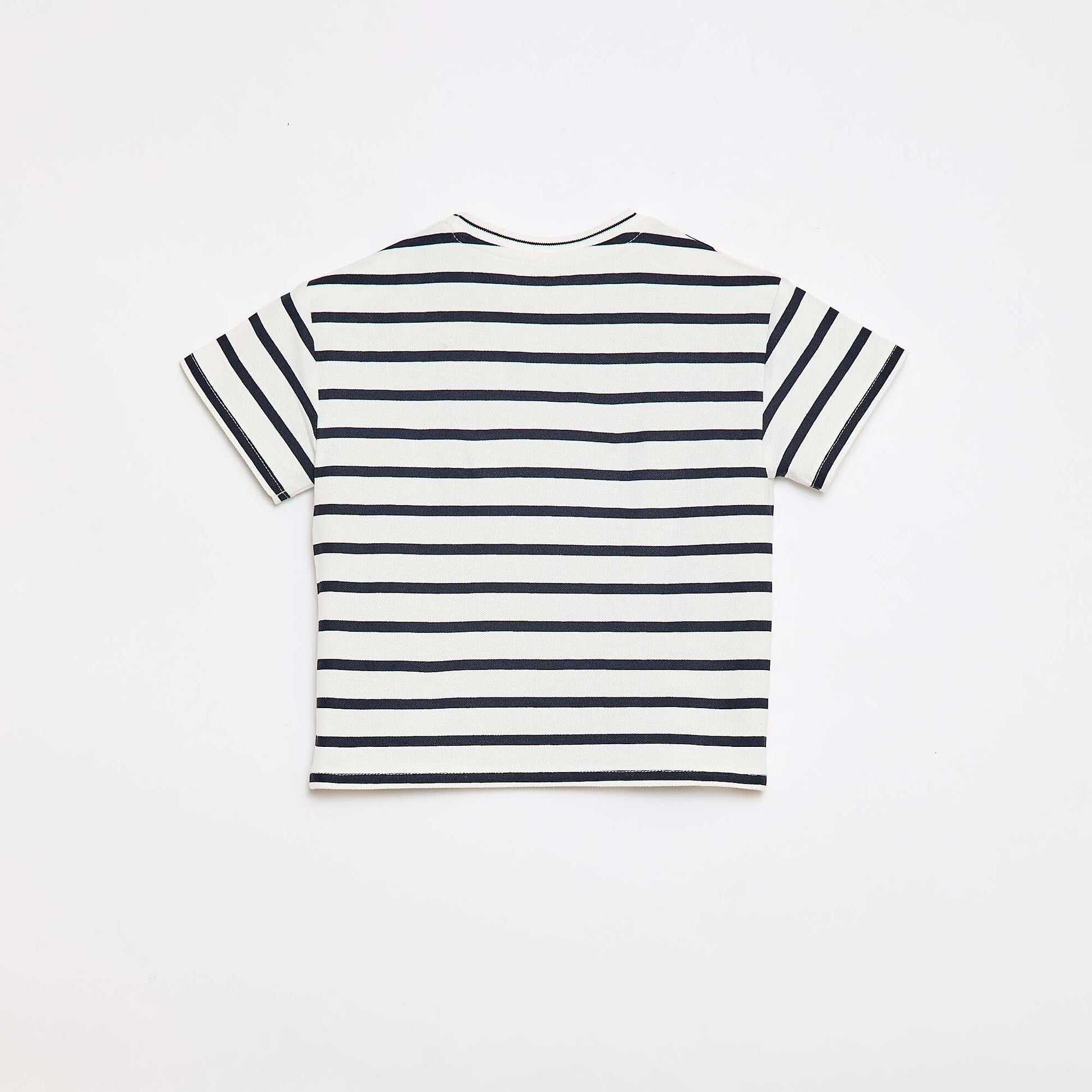 Striped Short-Sleeve Cotton T-shirt WHITE