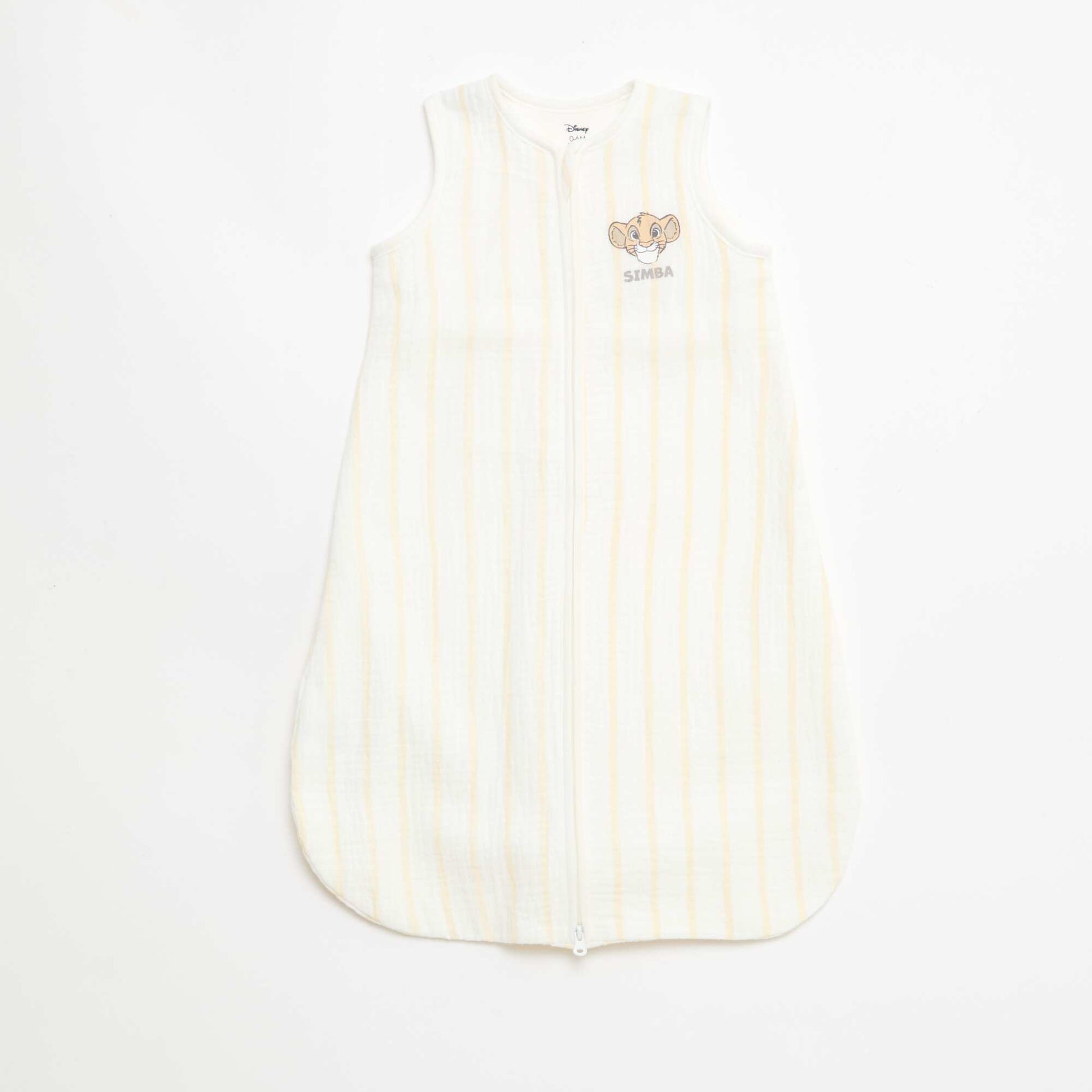 Sleeveless 'Disney' 'Simba' Velour Zip-Up Sleep Sack WHITE