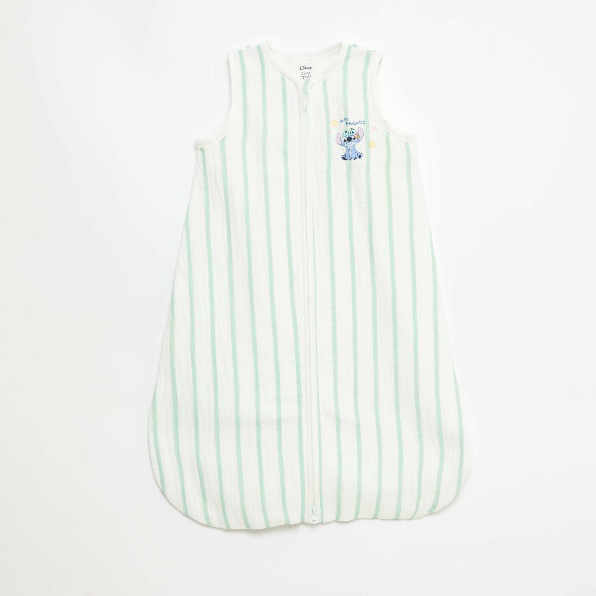 Sleeveless 'Disney' 'Stitch' Velour Zip-Up Sleep Sack WHITE