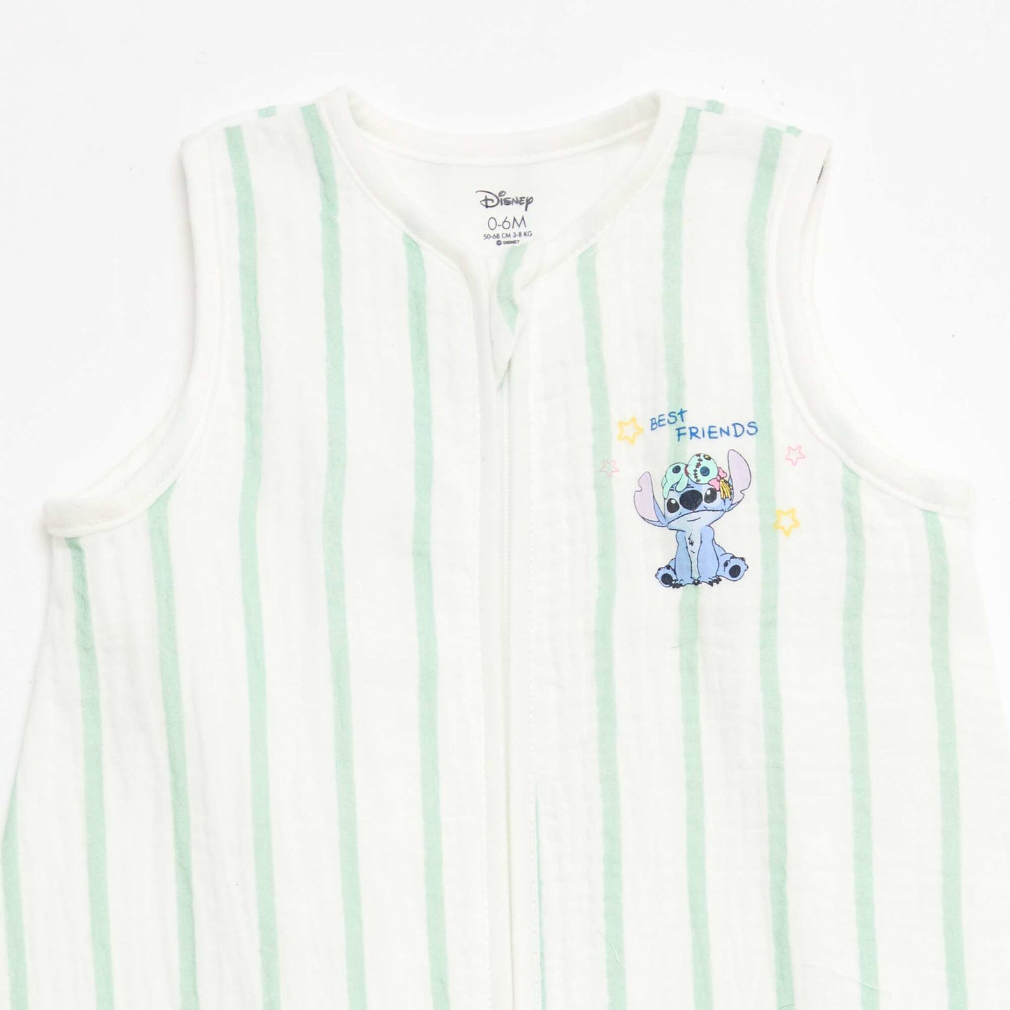 Sleeveless 'Disney' 'Stitch' Velour Zip-Up Sleep Sack WHITE