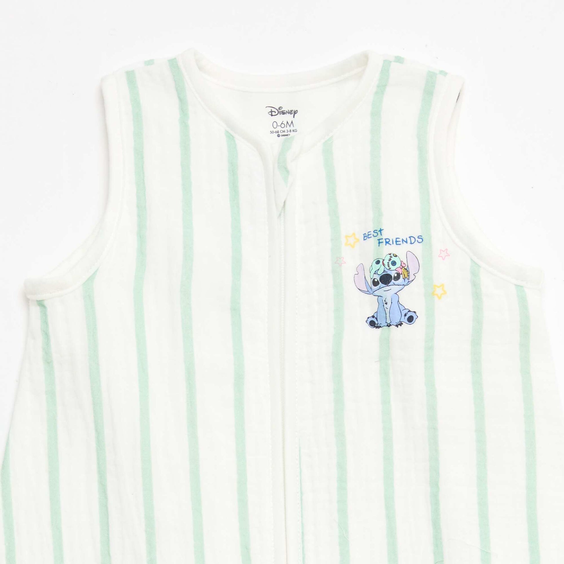 Sleeveless 'Disney' 'Stitch' Velour Zip-Up Sleep Sack WHITE