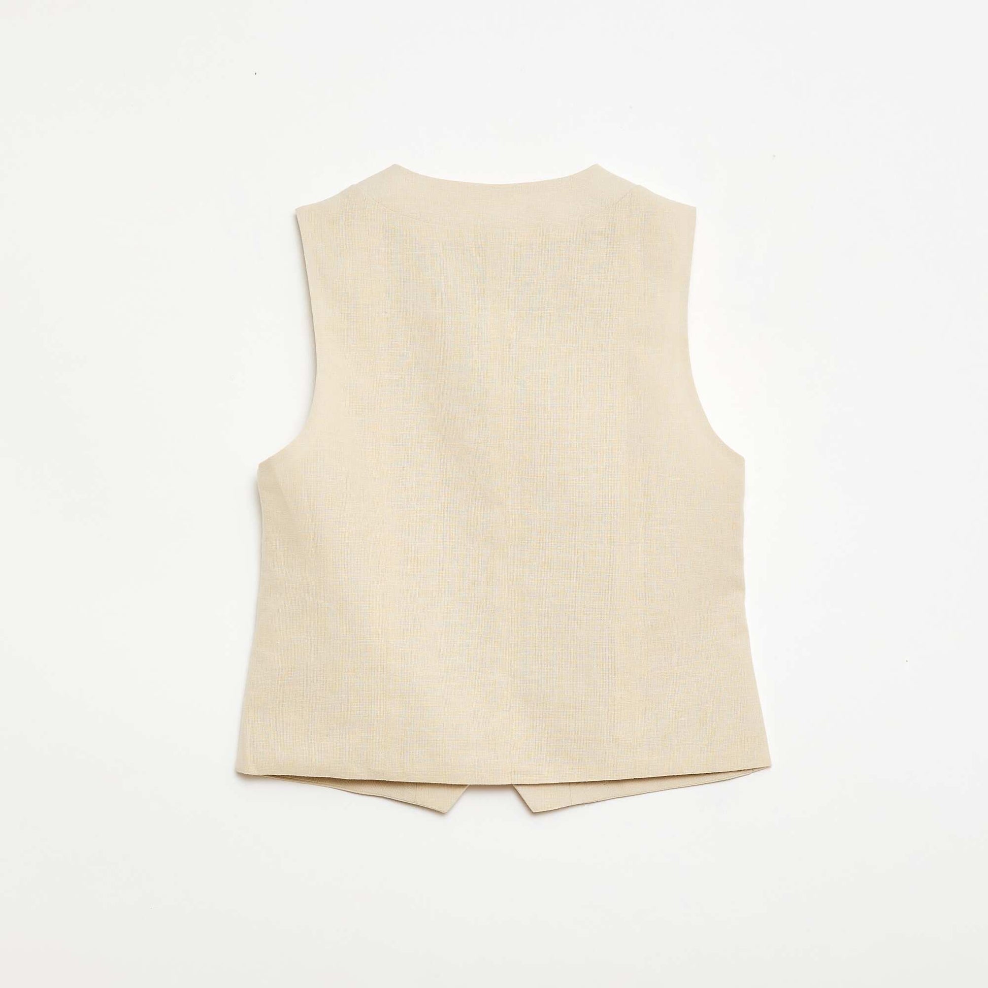 Sleeveless Suit Vest BEIGE