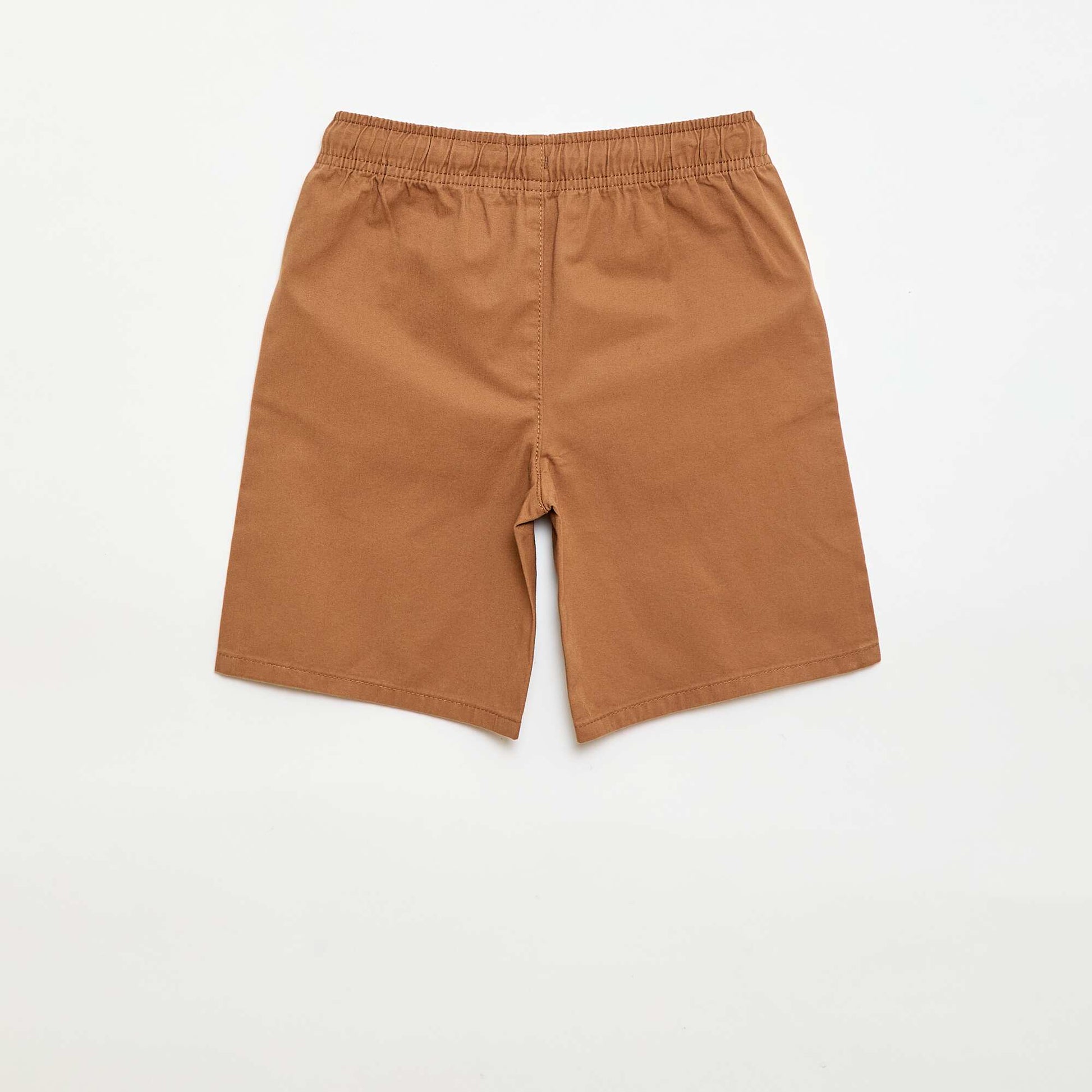 Plain Chino Bermuda Shorts with Drawstrings BEIGE