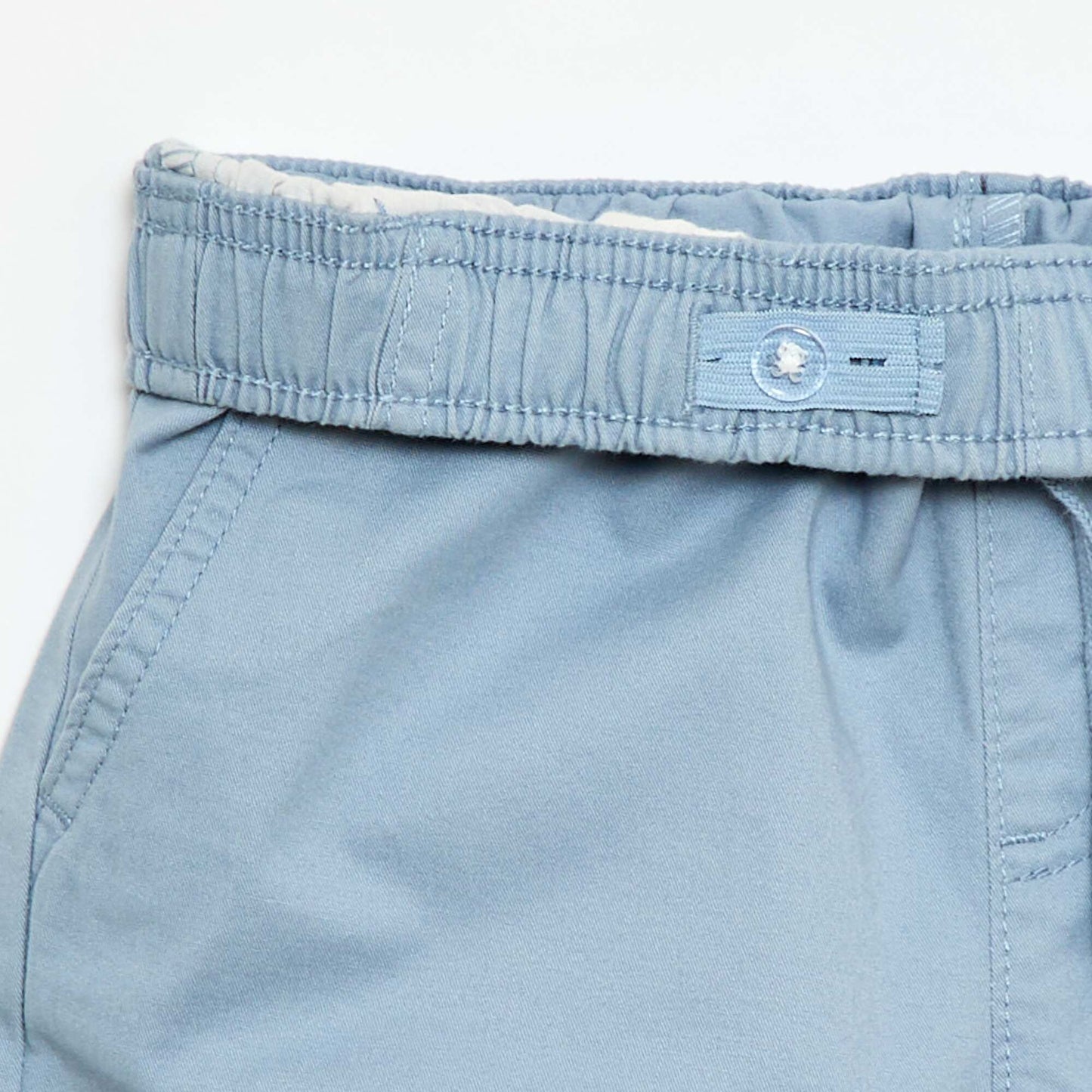 Plain Chino Bermuda Shorts with Drawstrings BLUE