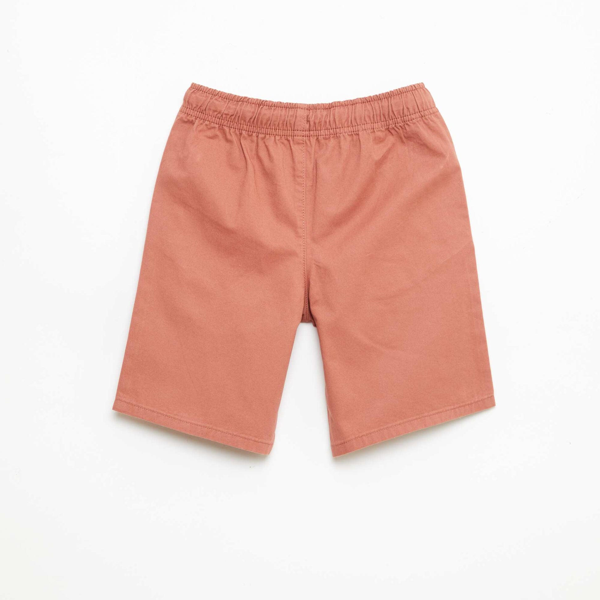 Plain Chino Bermuda Shorts with Drawstrings PINK