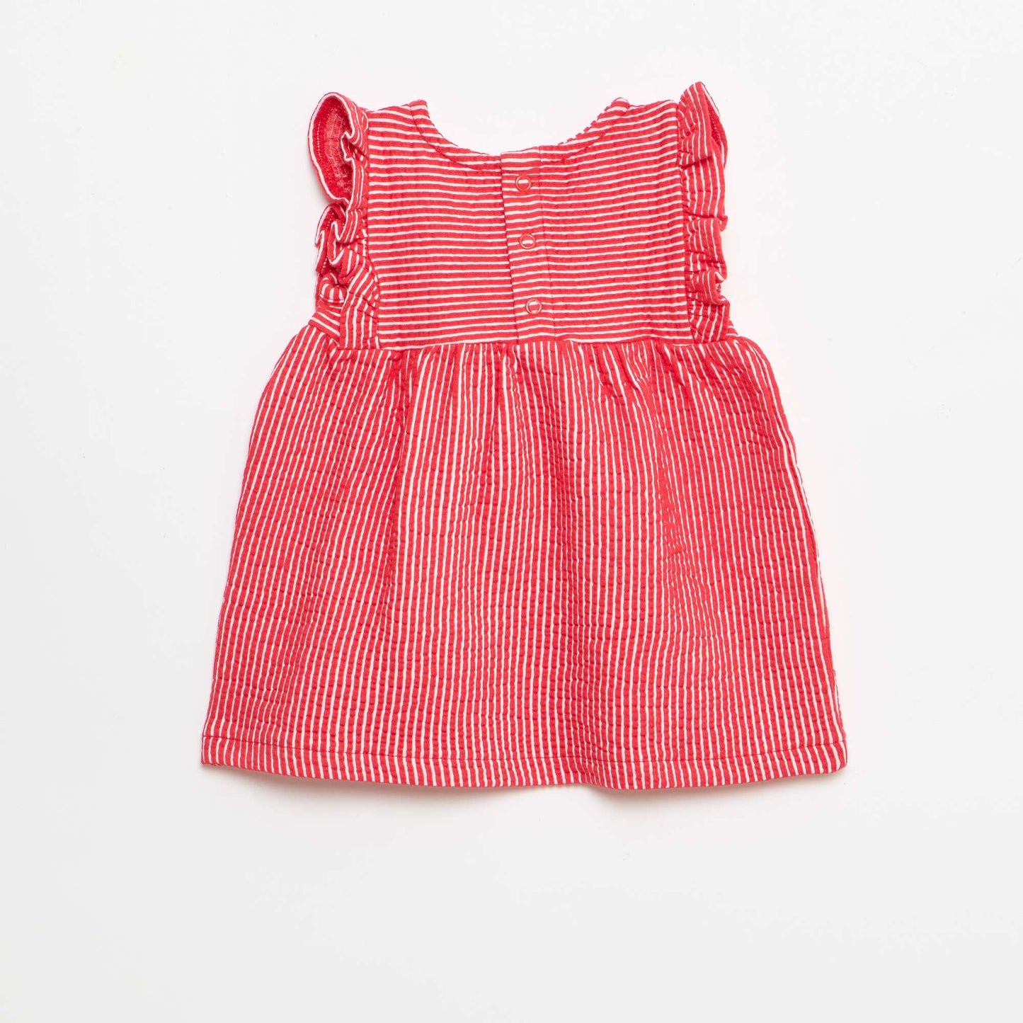 Ribbed short-sleeved dress RED
