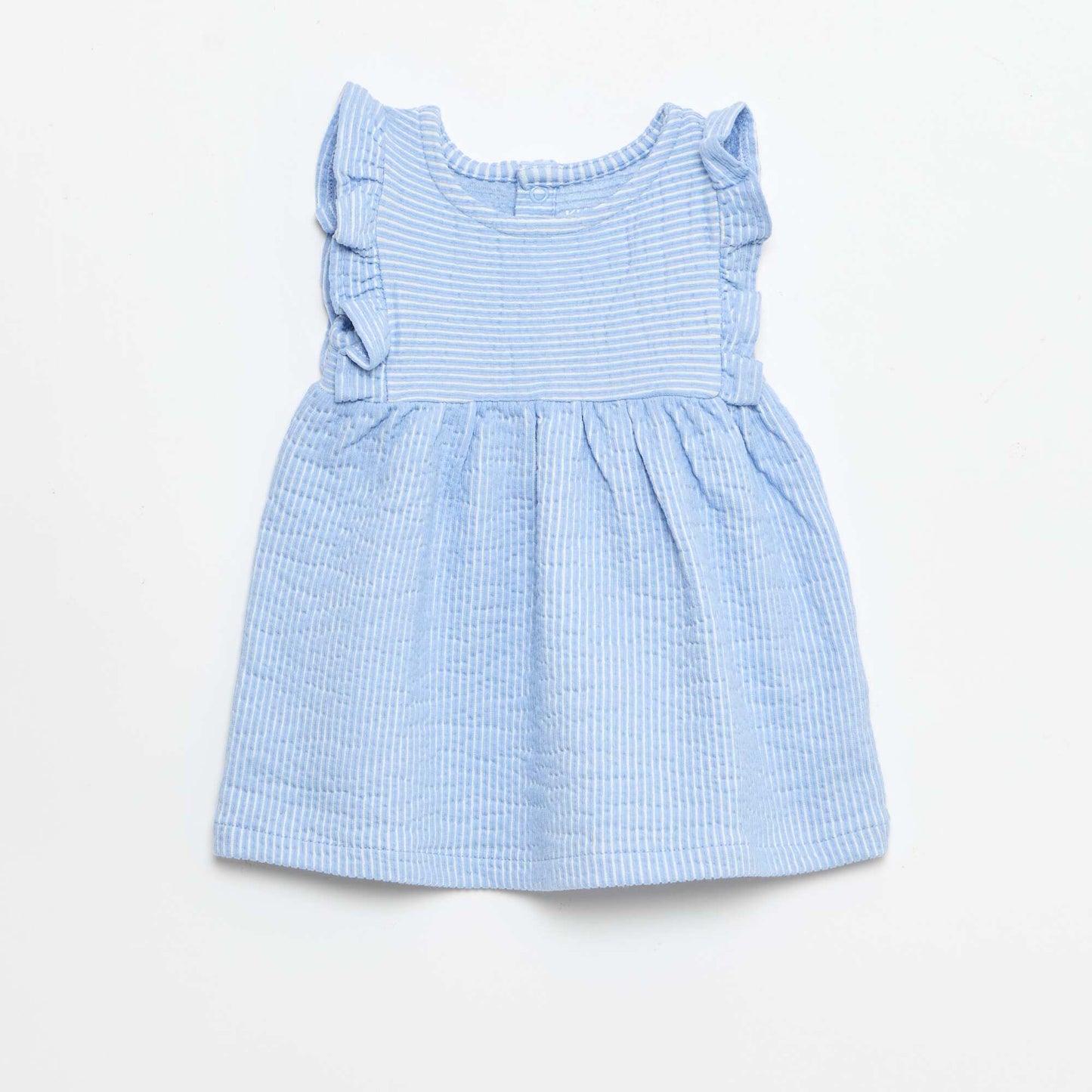 Ribbed short-sleeved dress BLUE