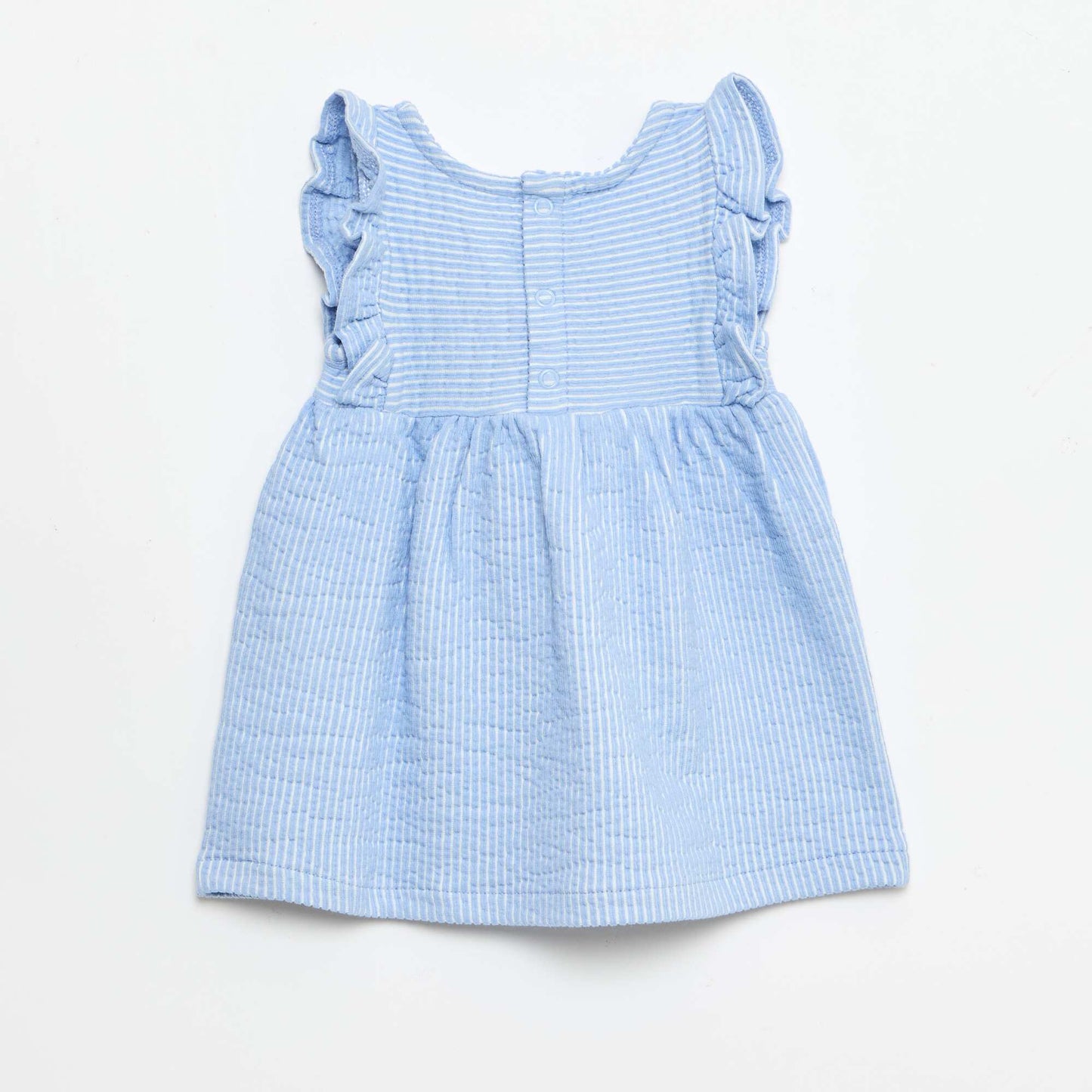 Ribbed short-sleeved dress BLUE